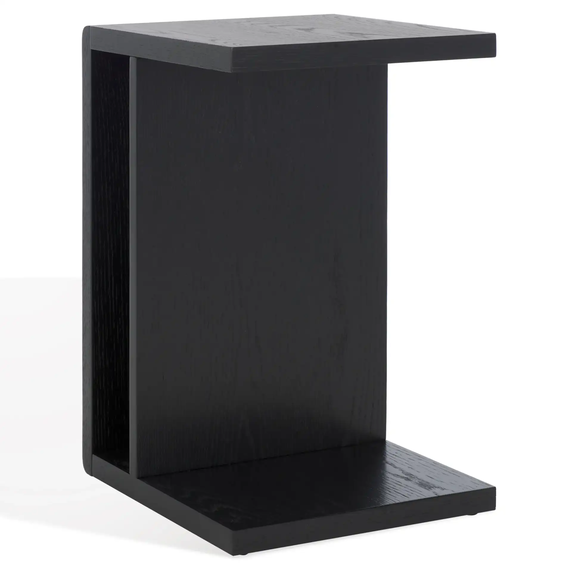 Kassia Wood "C" Table in Medium Oak, detail view