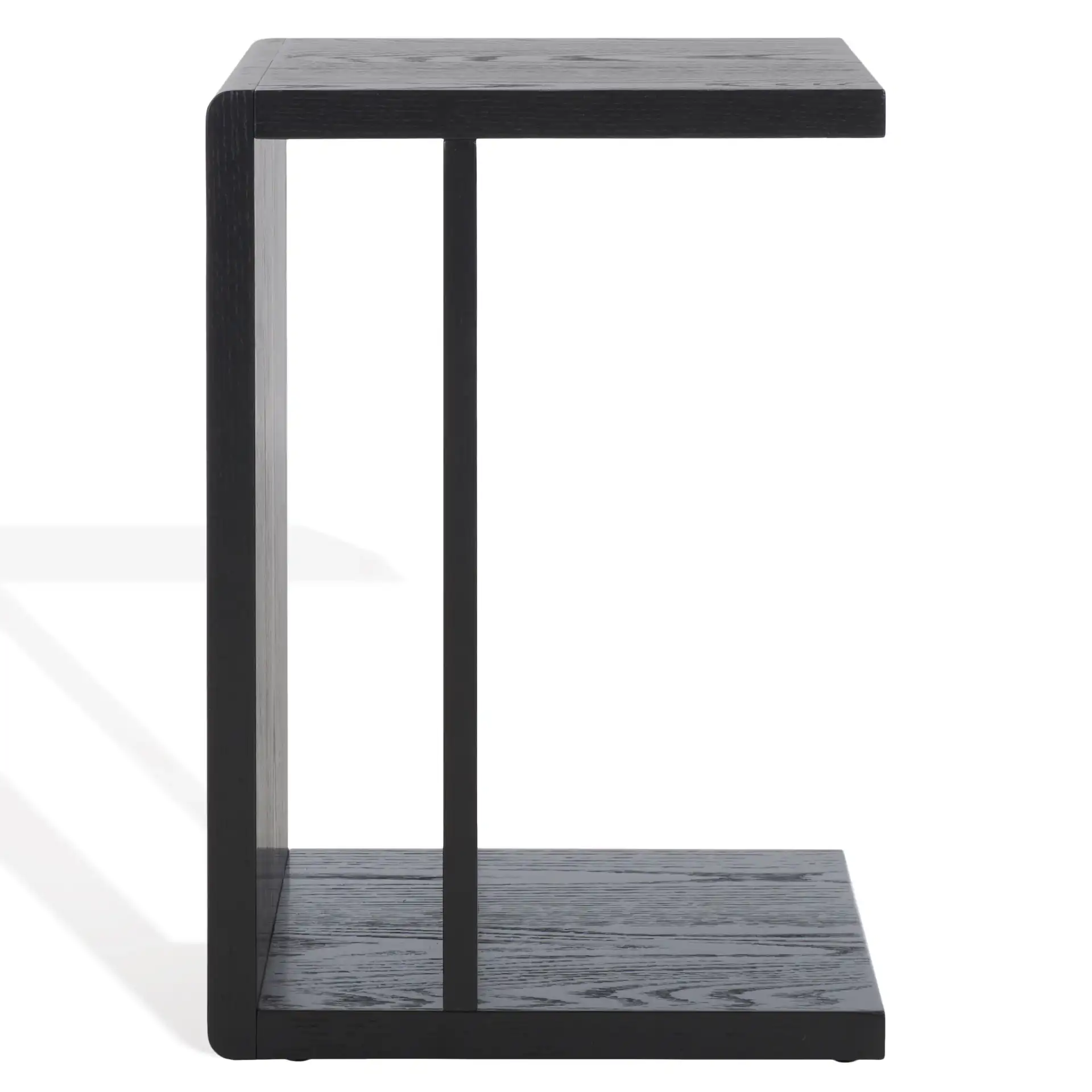Kassia Wood "C" Table in Medium Oak, detail view