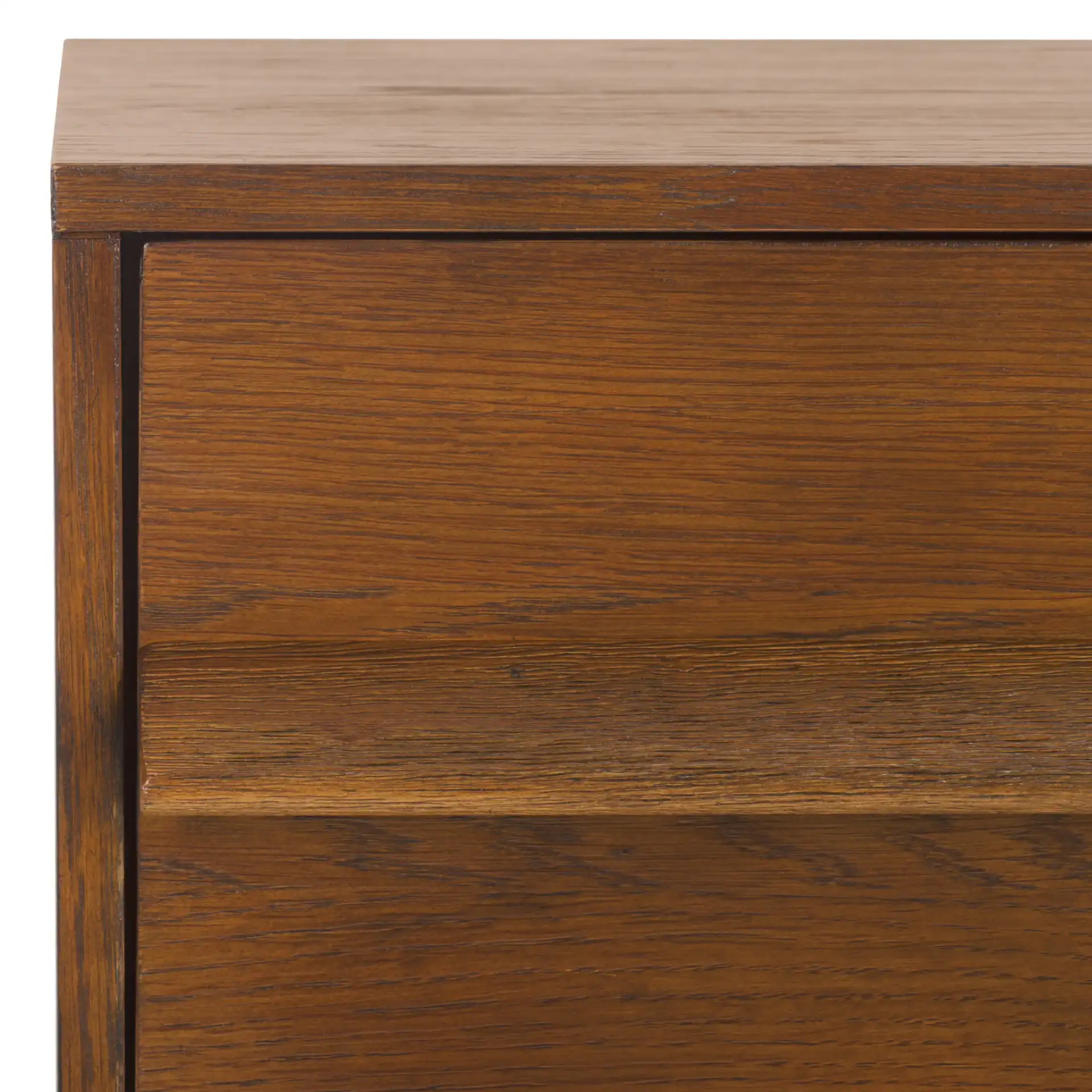 Deirdra One-Drawer Nightstand in Black in a styled room