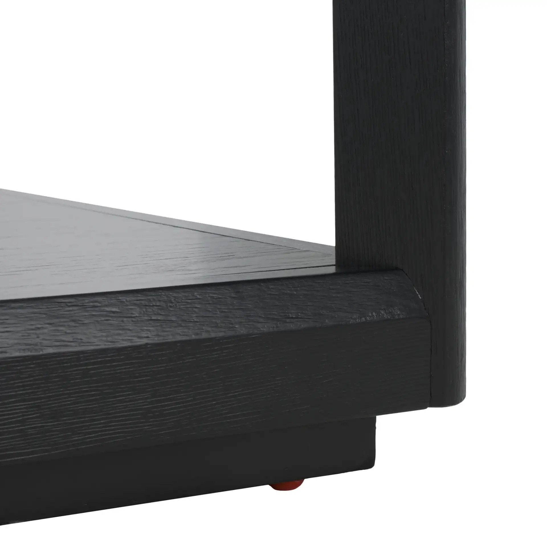 Benecarlo Glass Top Coffee Table in Black / Clear, detail view