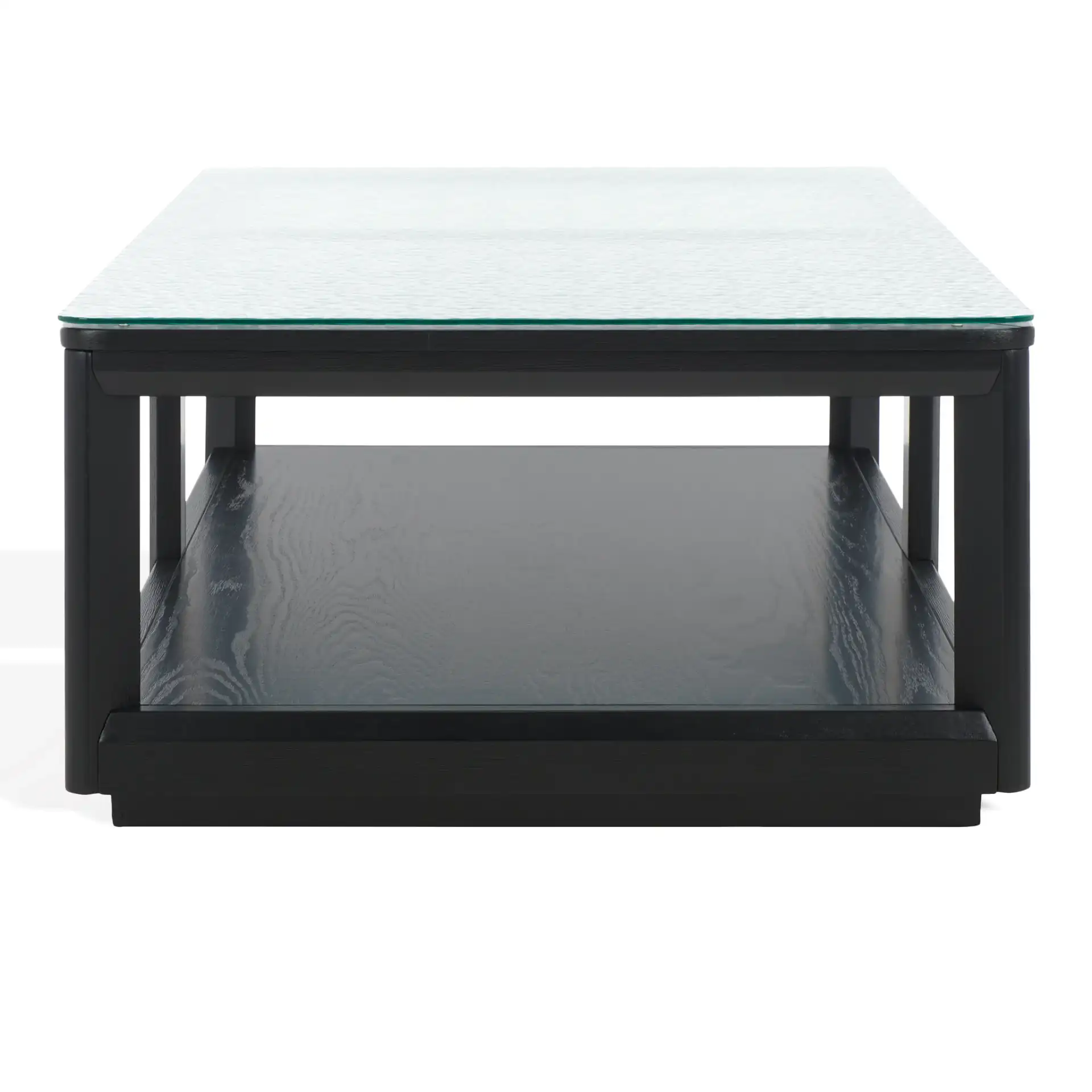 Benecarlo Glass Top Coffee Table in Black / Clear, detail view