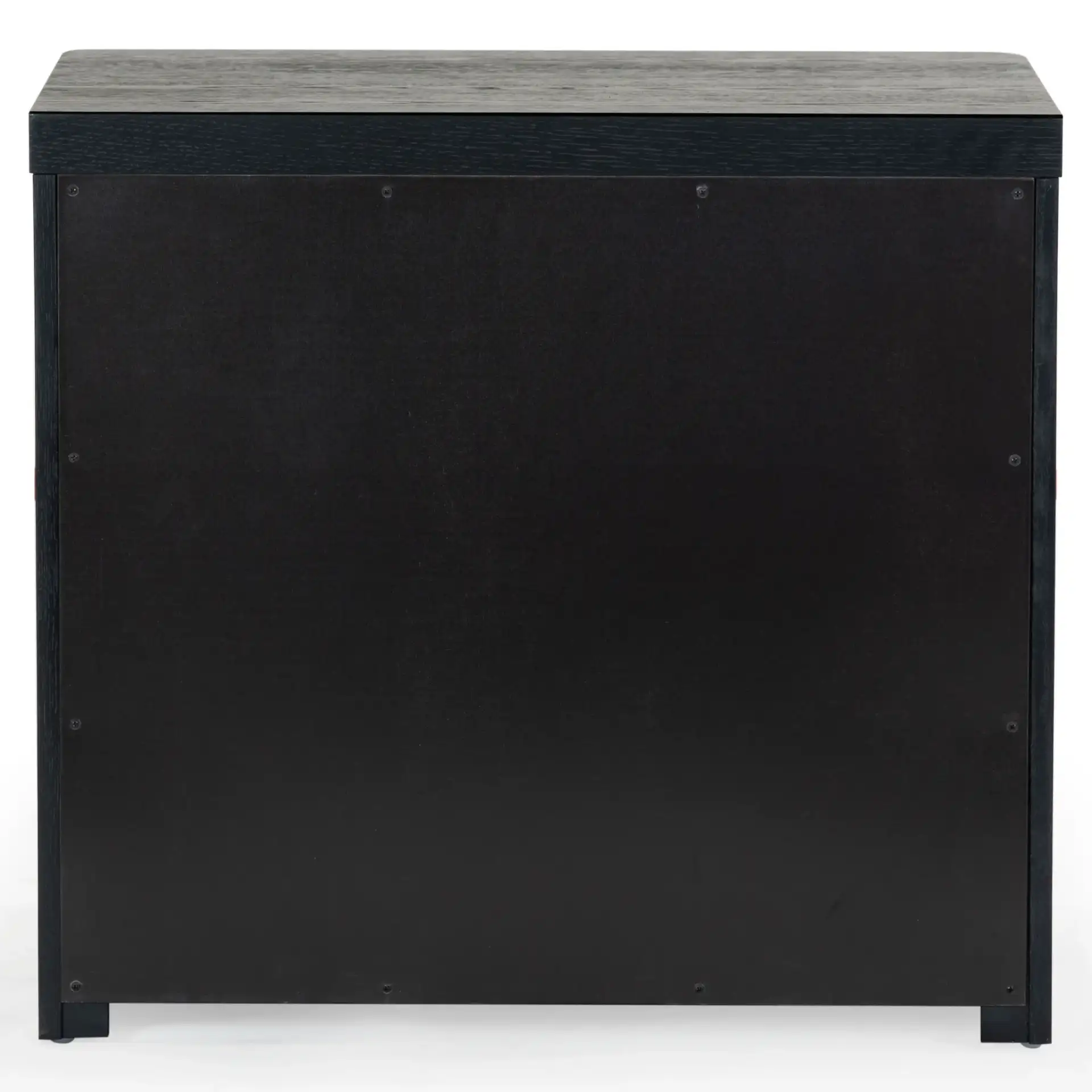 Raylie Two-Drawer Wood Nightstand in Black, detail view