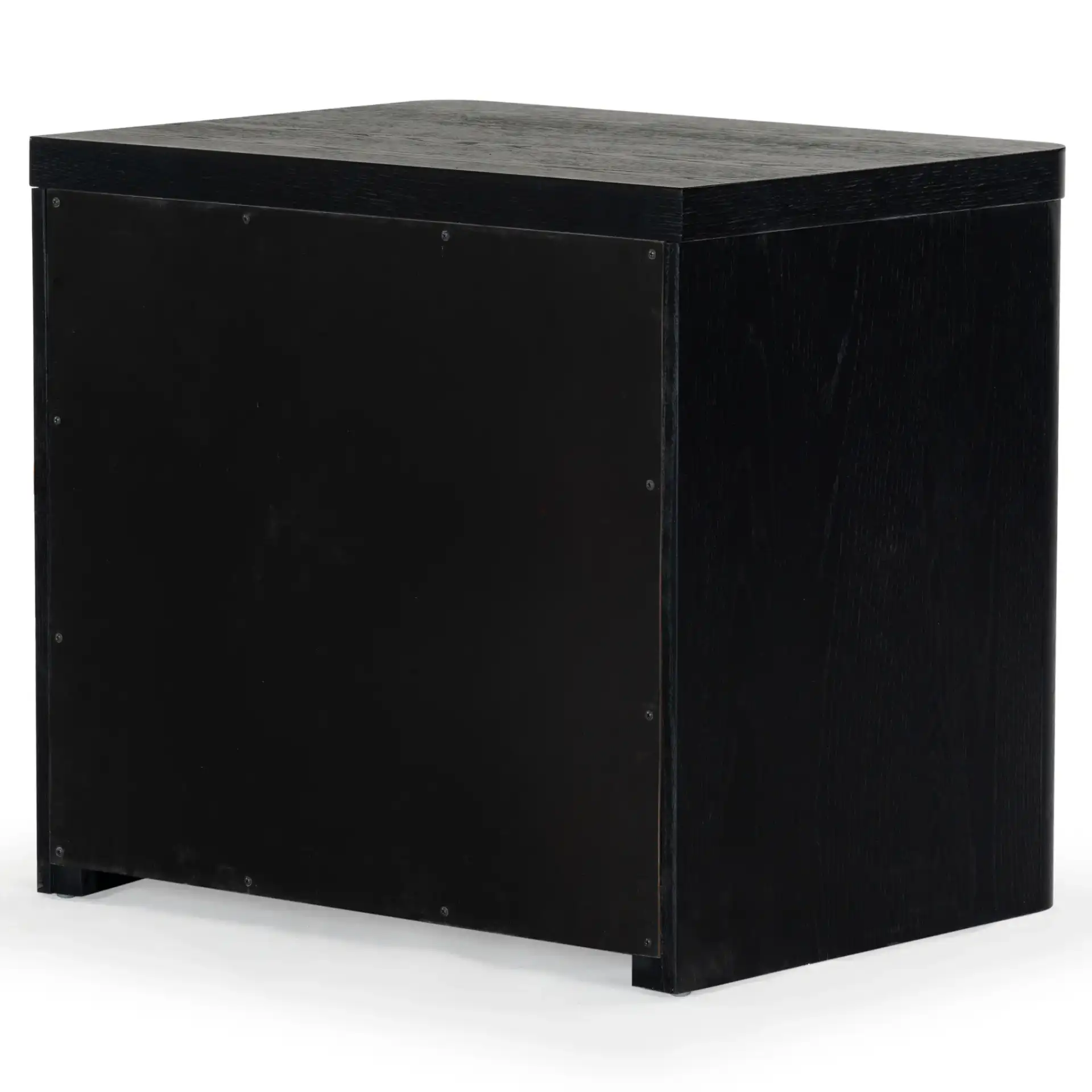 Raylie Two-Drawer Wood Nightstand in Black, detail view