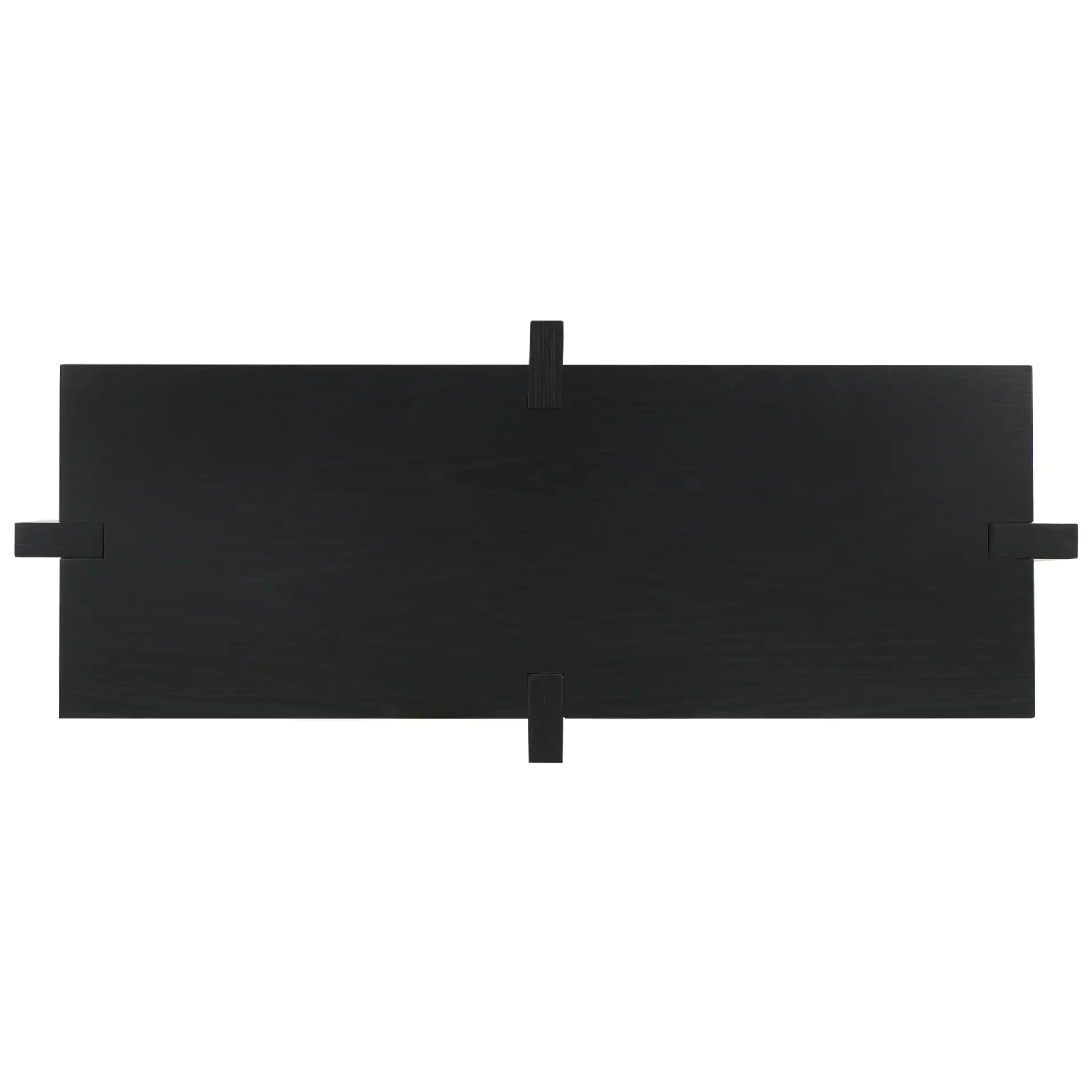Quigley Rectangular Wood Console Table in Black, detail view
