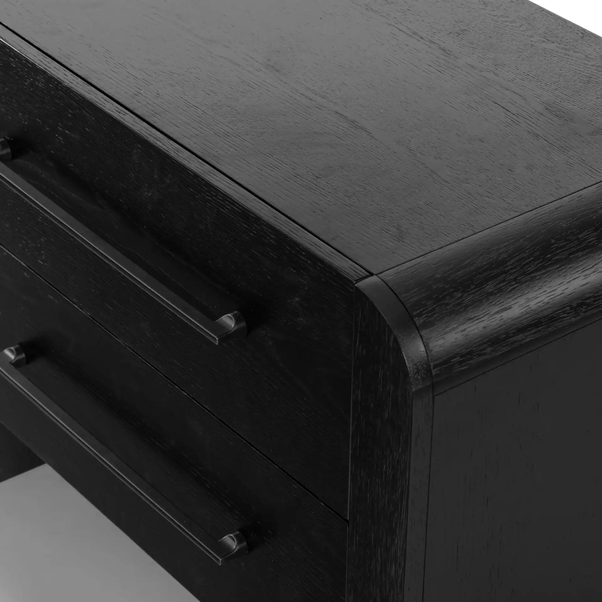 Katrina Two-Drawer Nightstand in Black in a styled room