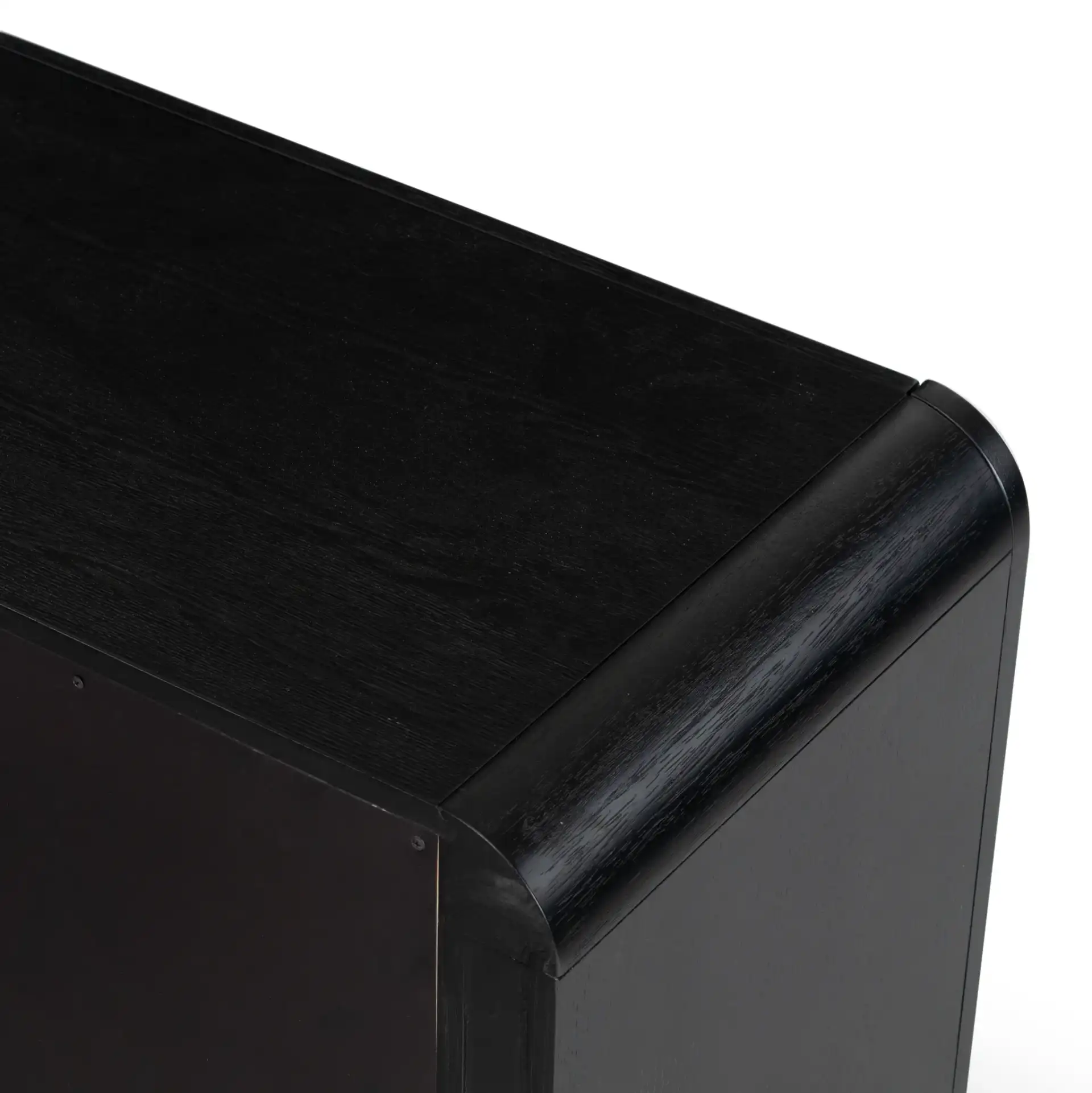 Katrina Two-Drawer Nightstand in Black in a styled room