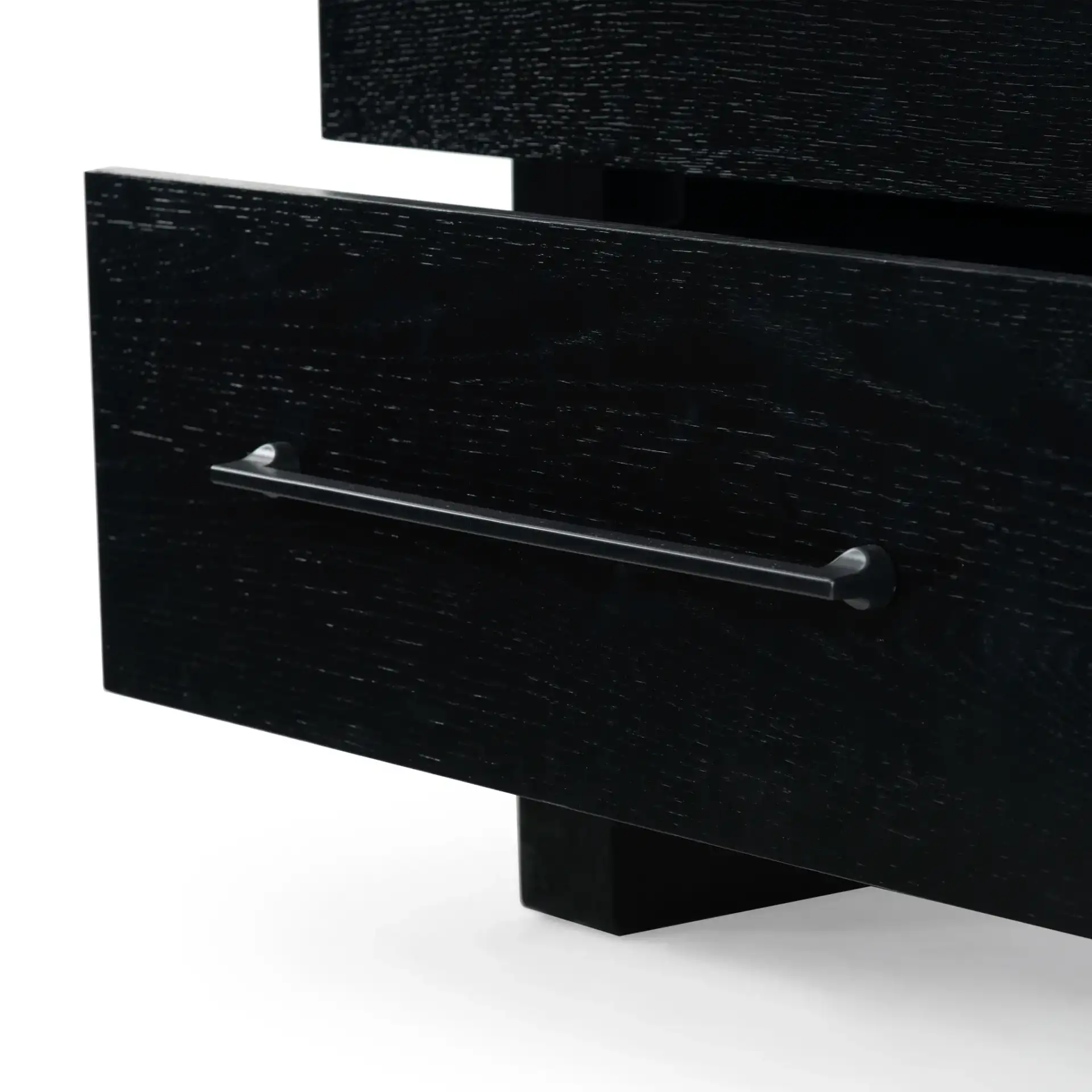 Katrina Two-Drawer Nightstand in Black in a styled room