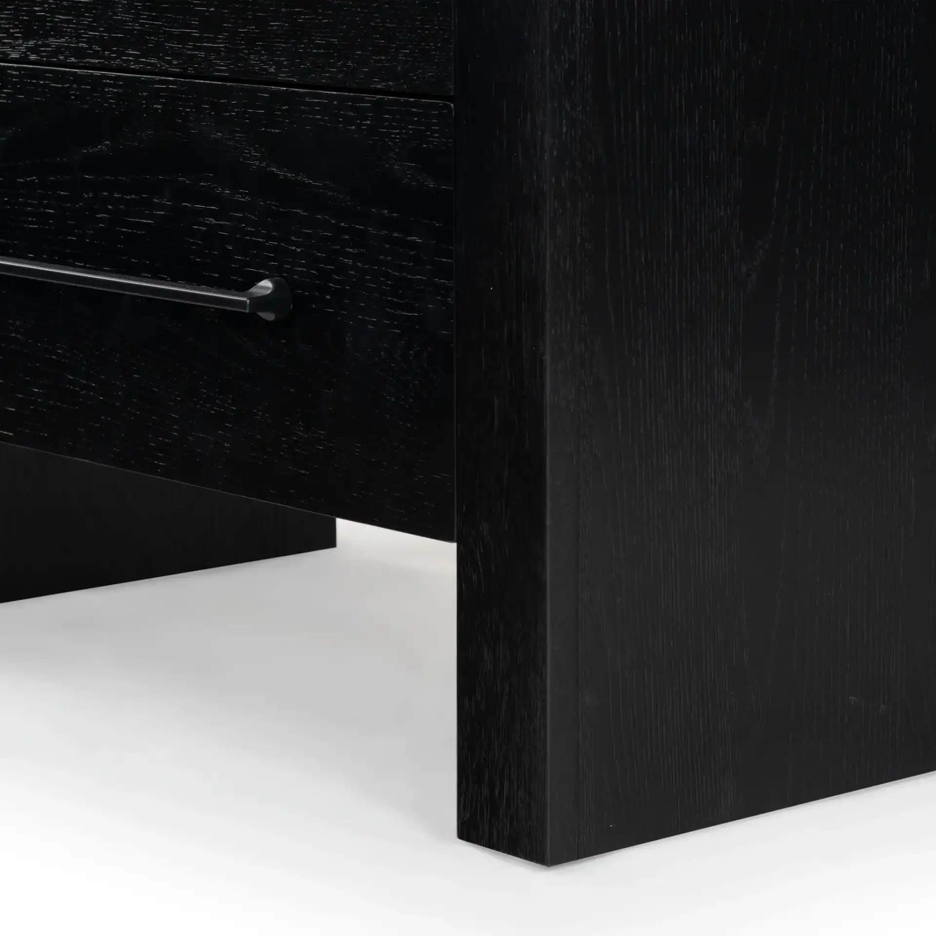 Katrina Two-Drawer Nightstand in Black in a styled room
