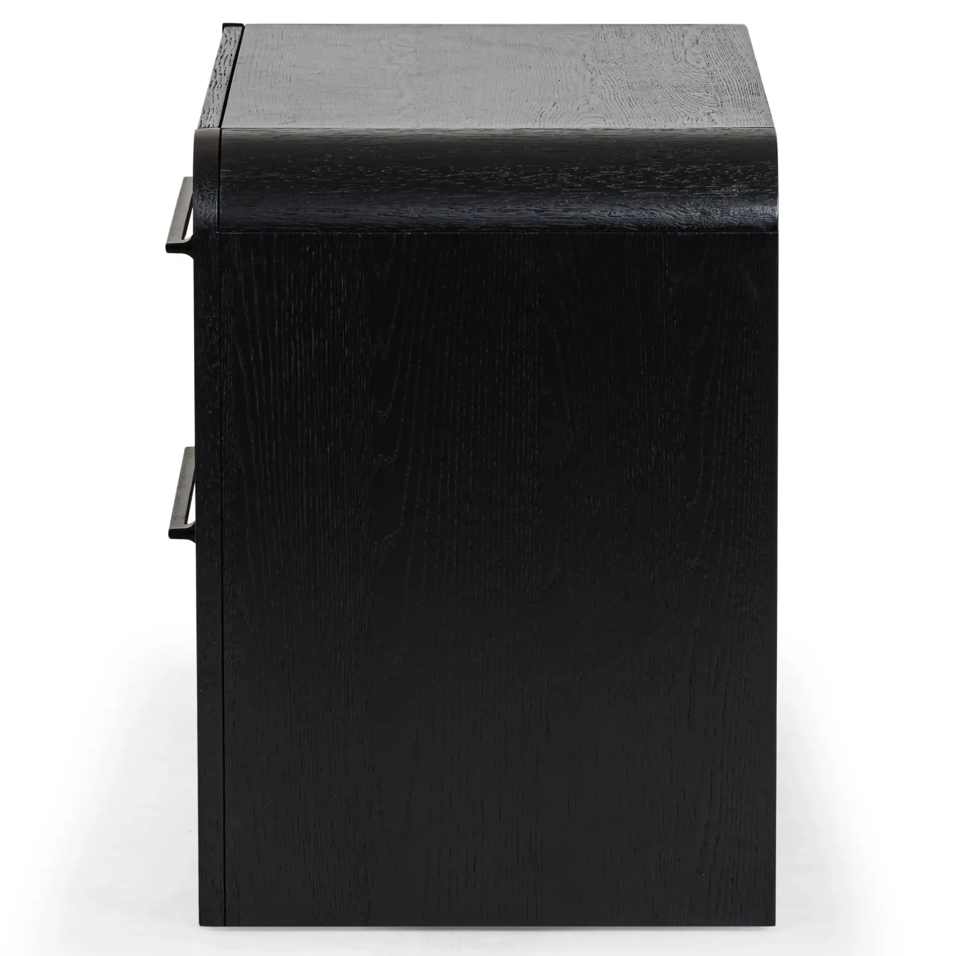 Katrina Two-Drawer Nightstand in Black, detail view
