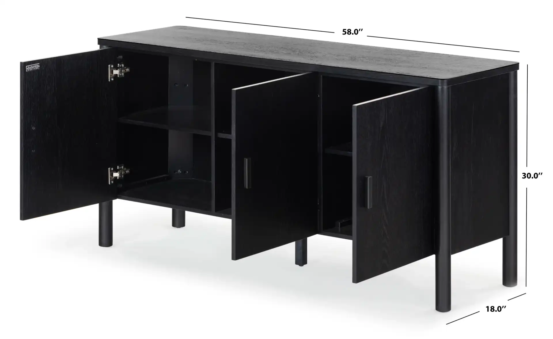 Jaylessa Wood Three-Door Sideboard in Natural, detail view
