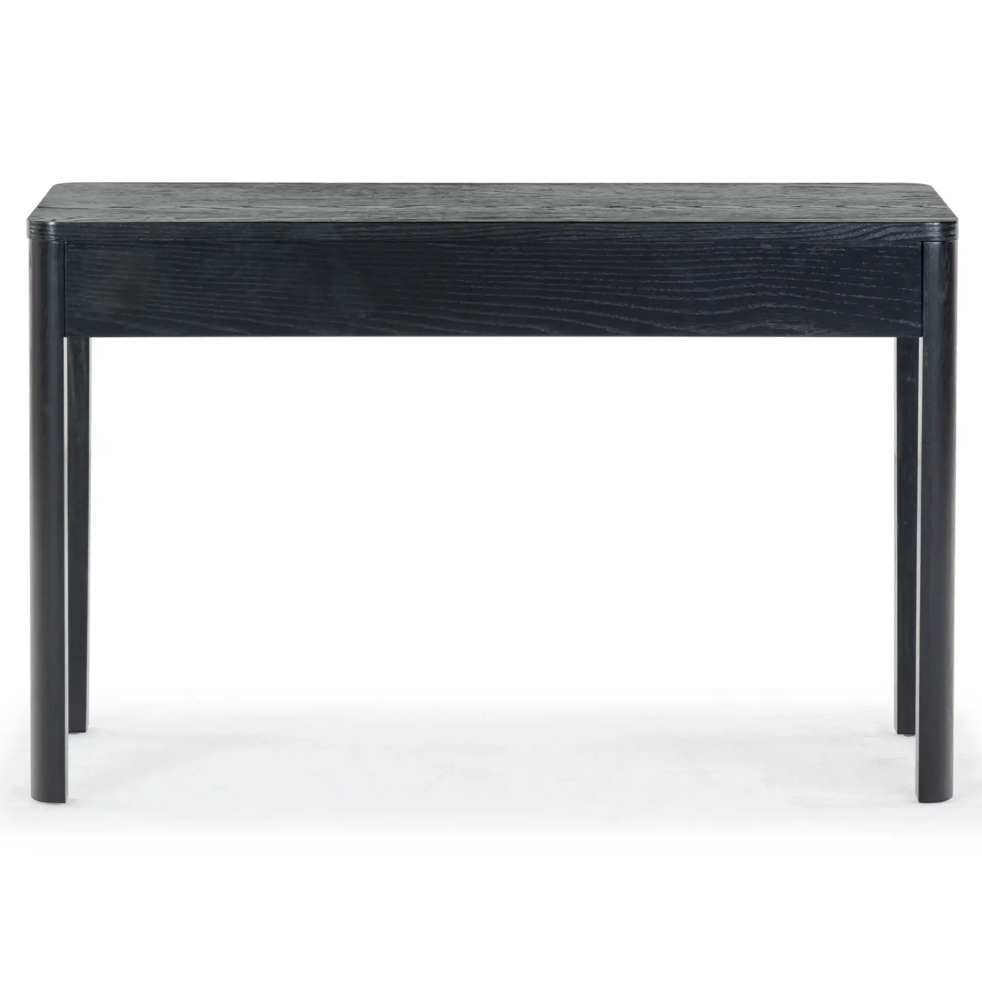 Gabrietta Two-Drawer Wood Desk in Black / Gold, detail view
