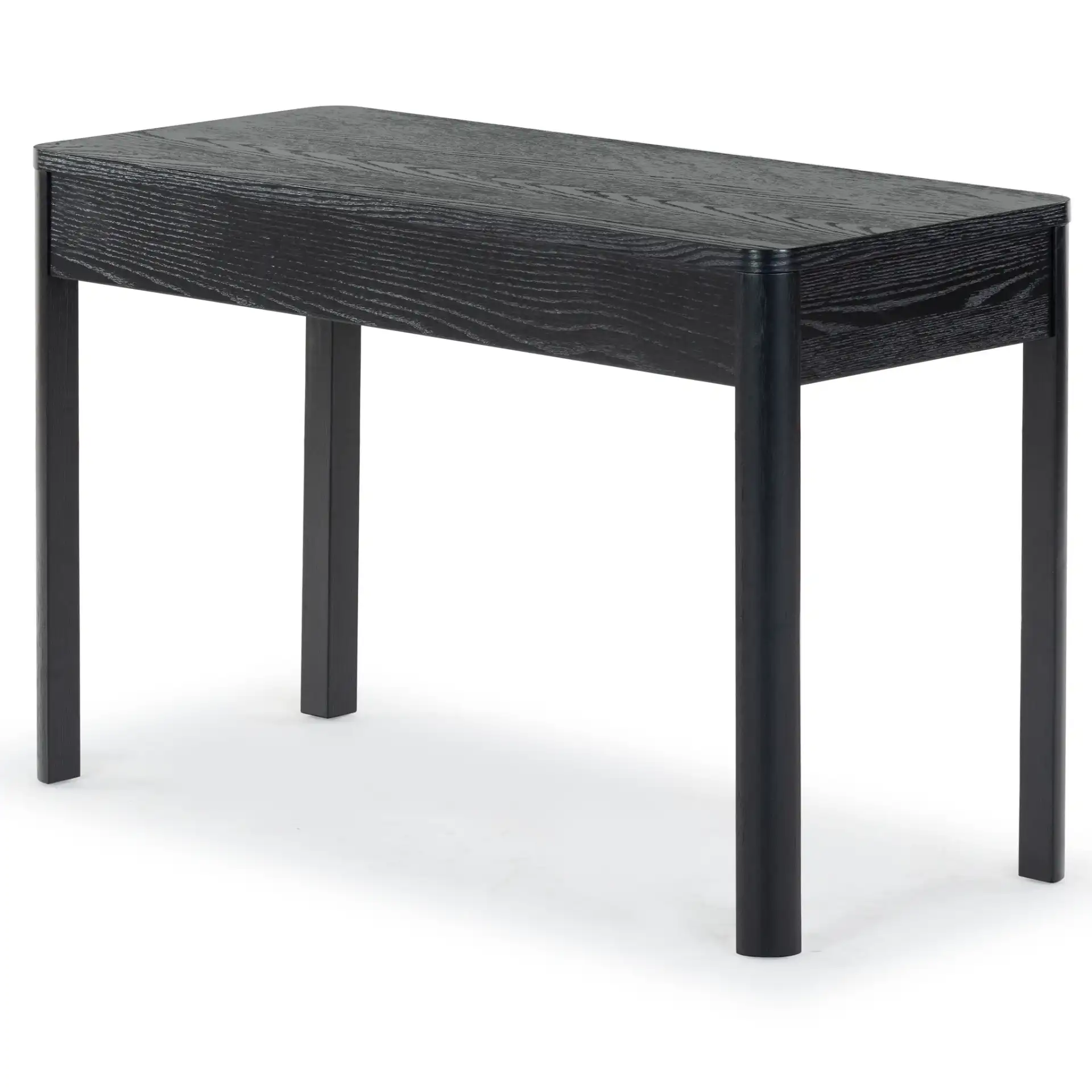 Gabrietta Two-Drawer Wood Desk in Black / Gold, detail view