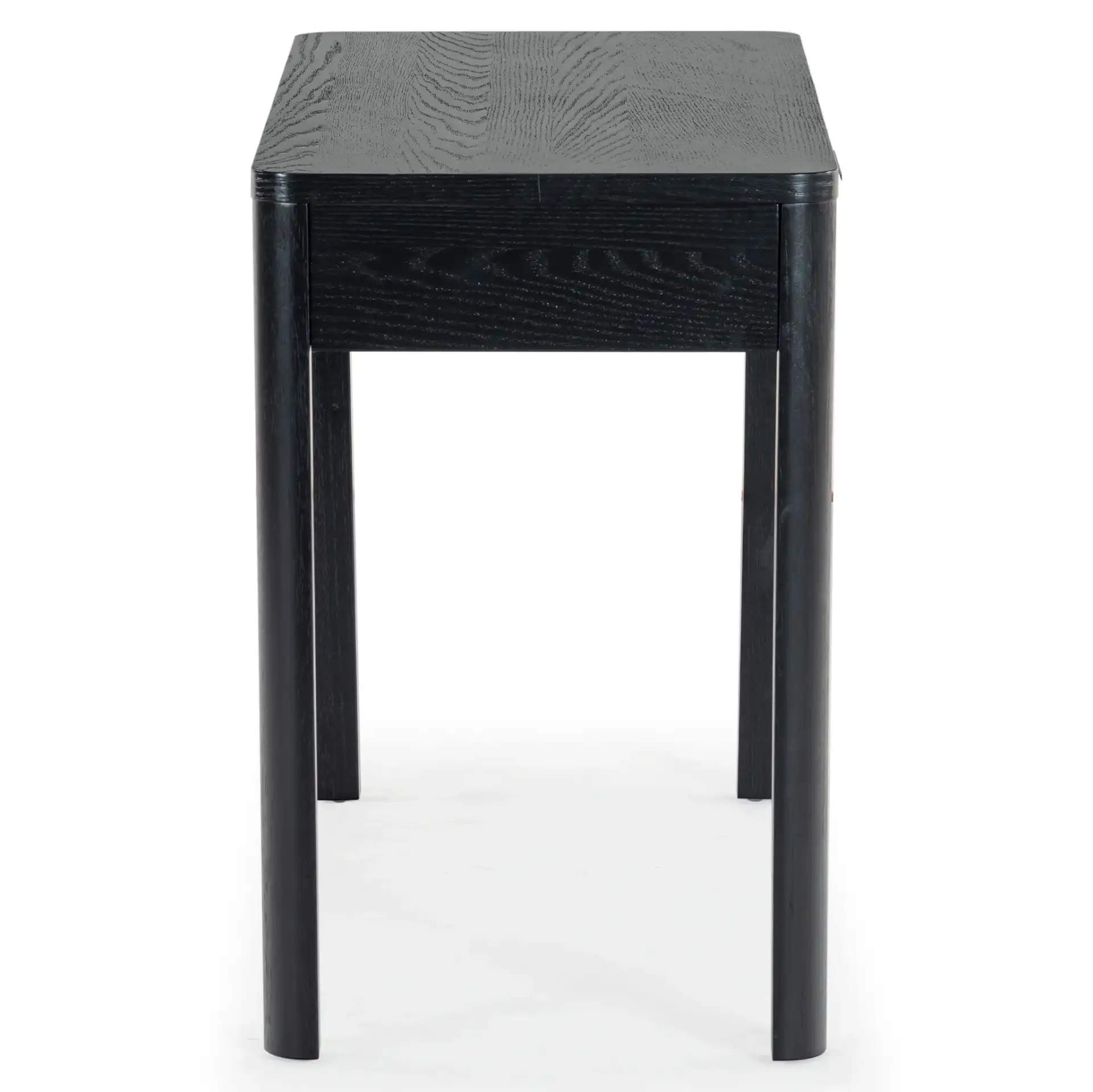 Gabrietta Two-Drawer Wood Desk in Black / Gold, detail view