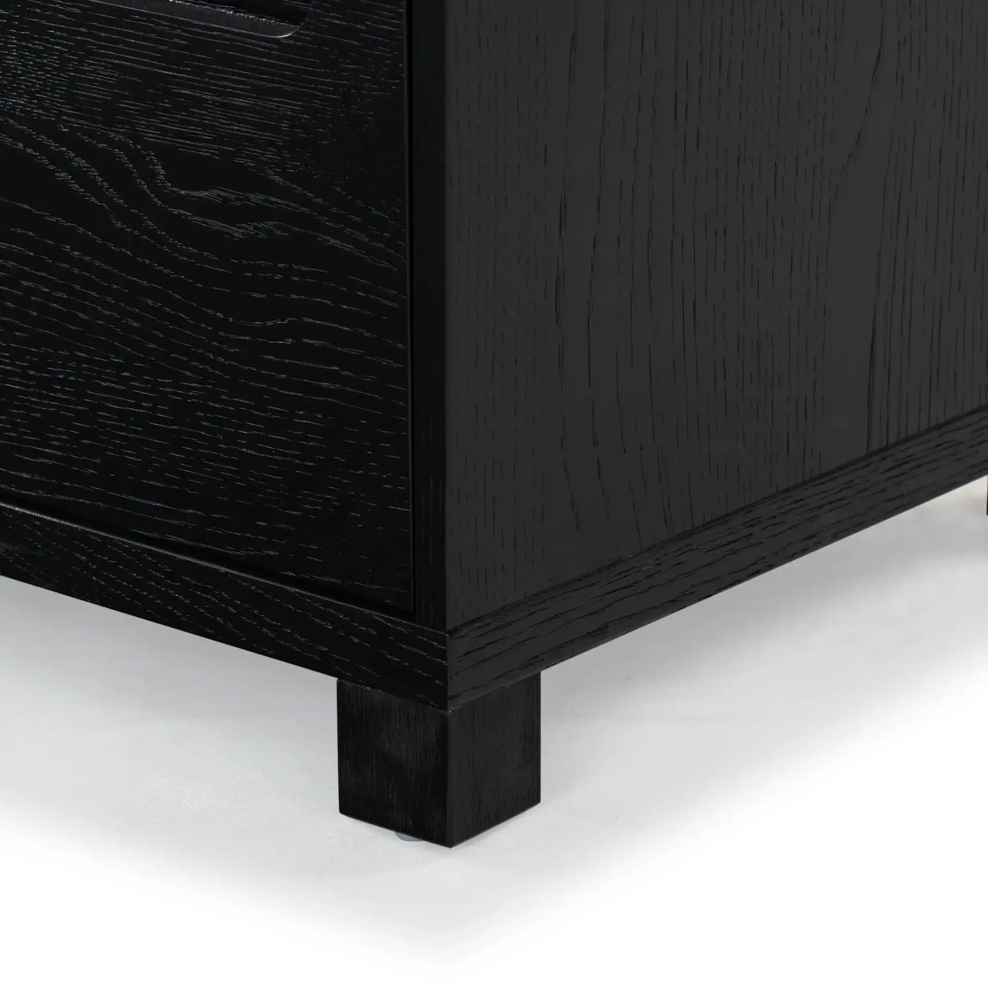 Tobiette Two-Drawer Nightstand in Black in a styled room
