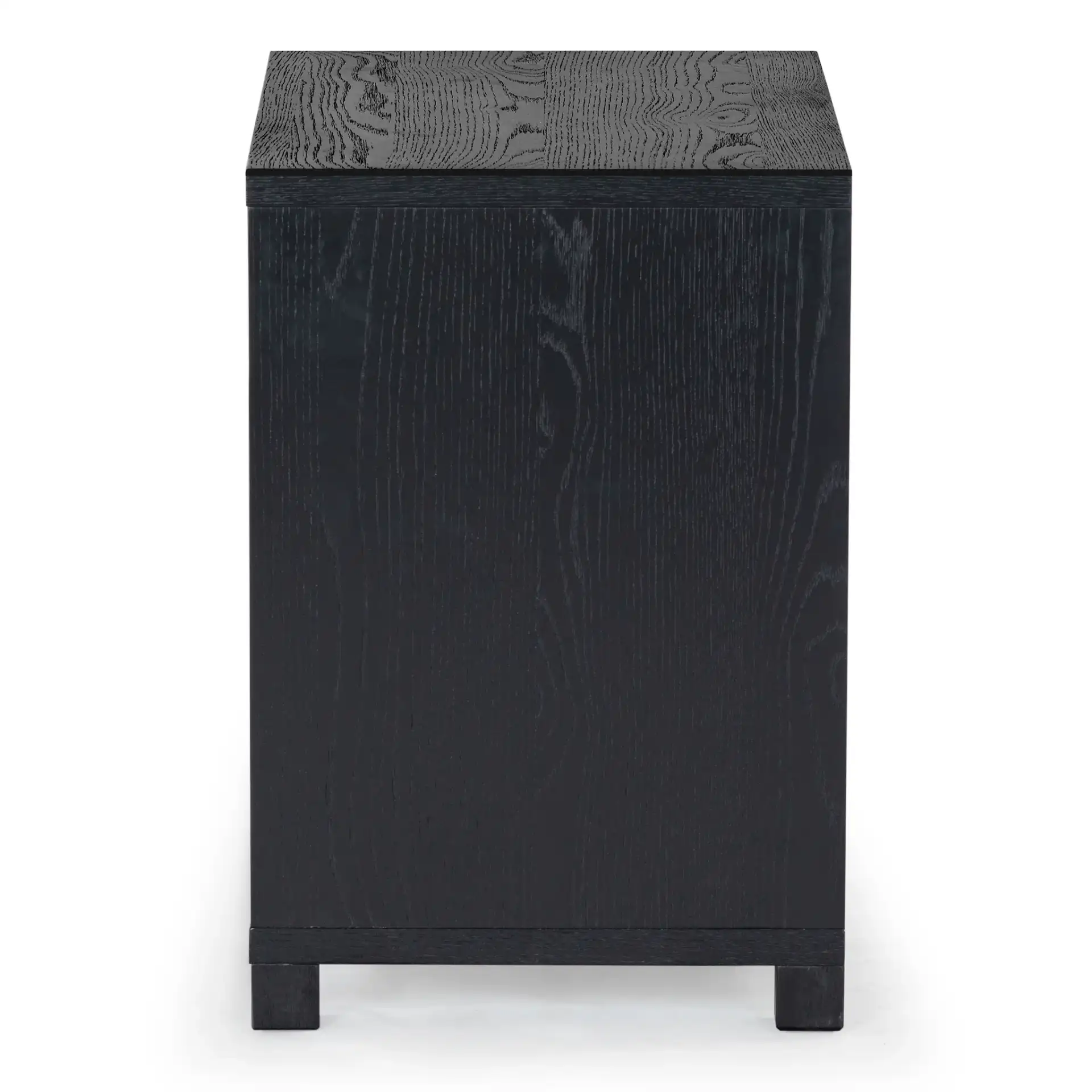 Tobiette Two-Drawer Nightstand in Black, detail view