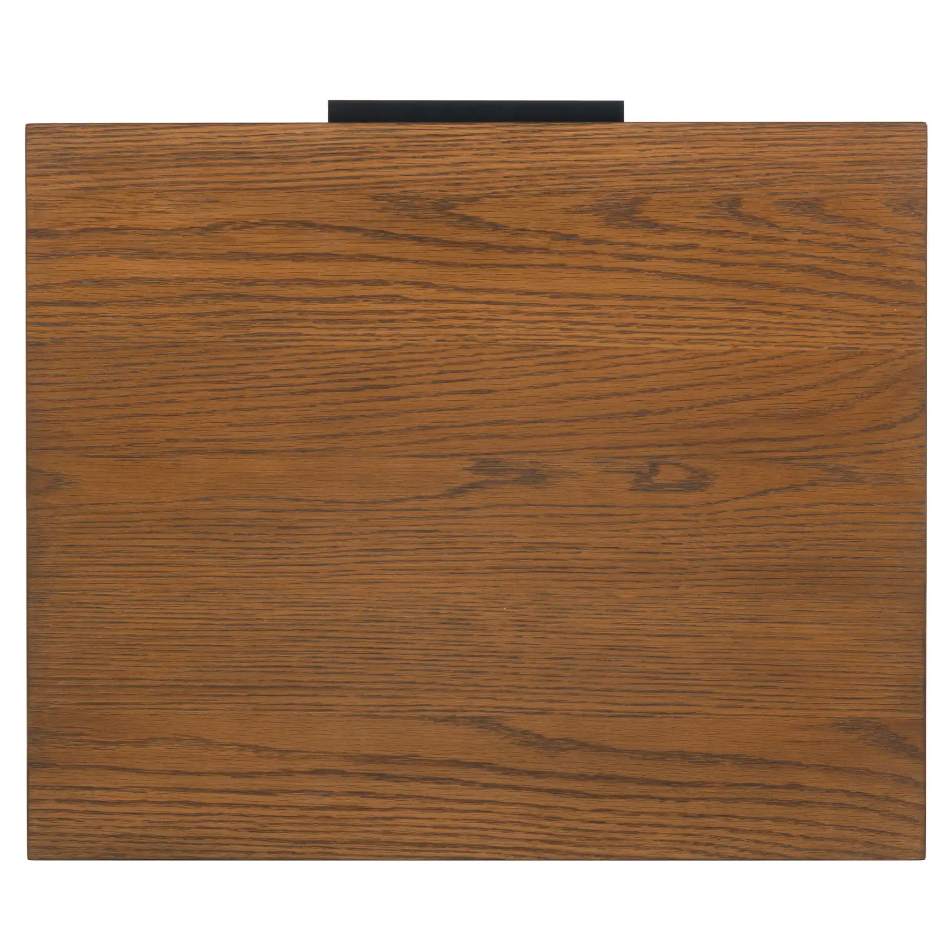 Titus Two-Drawer Nightstand in Medium Oak, detail view