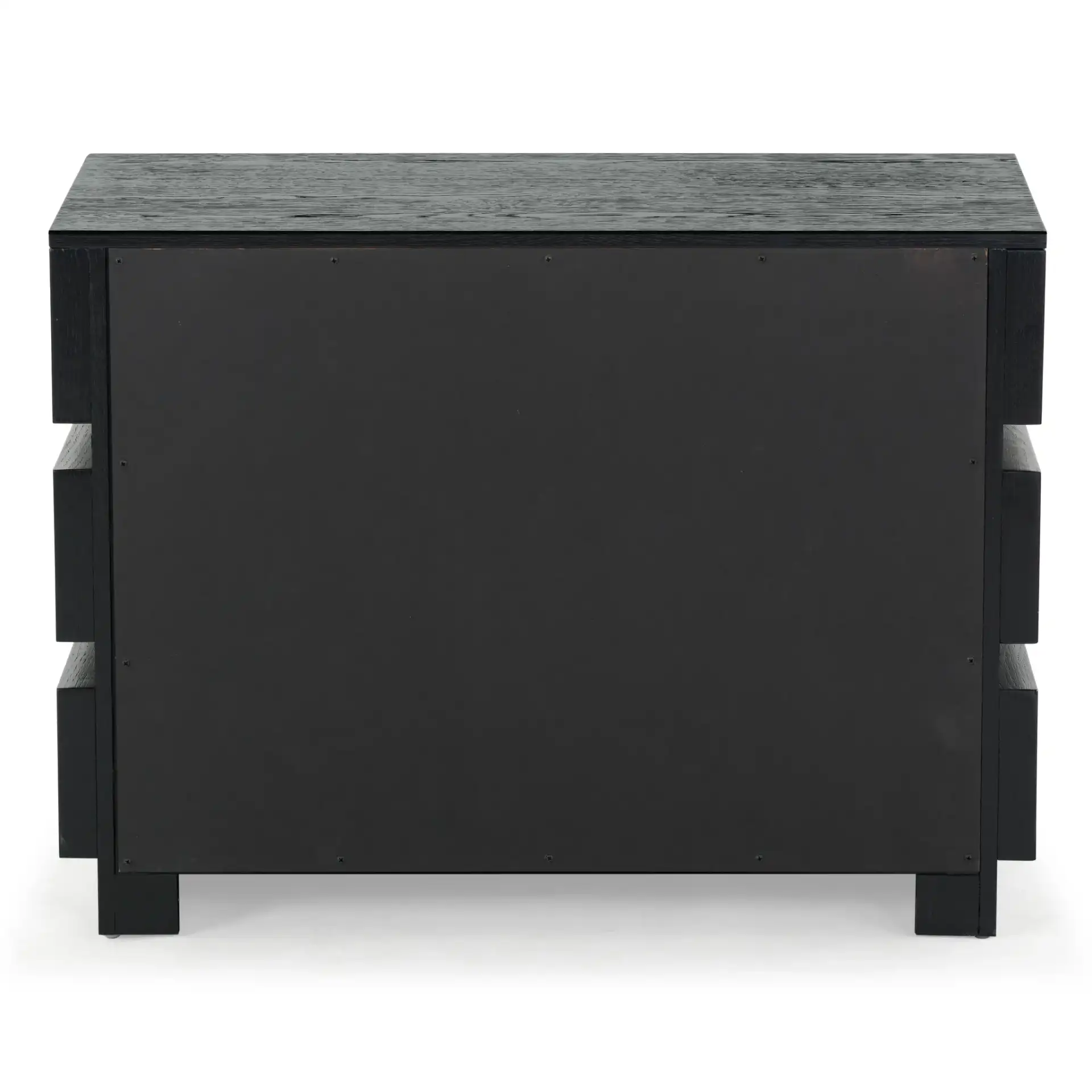 Titus Three-Drawer Stacked Chest in Black, detail view