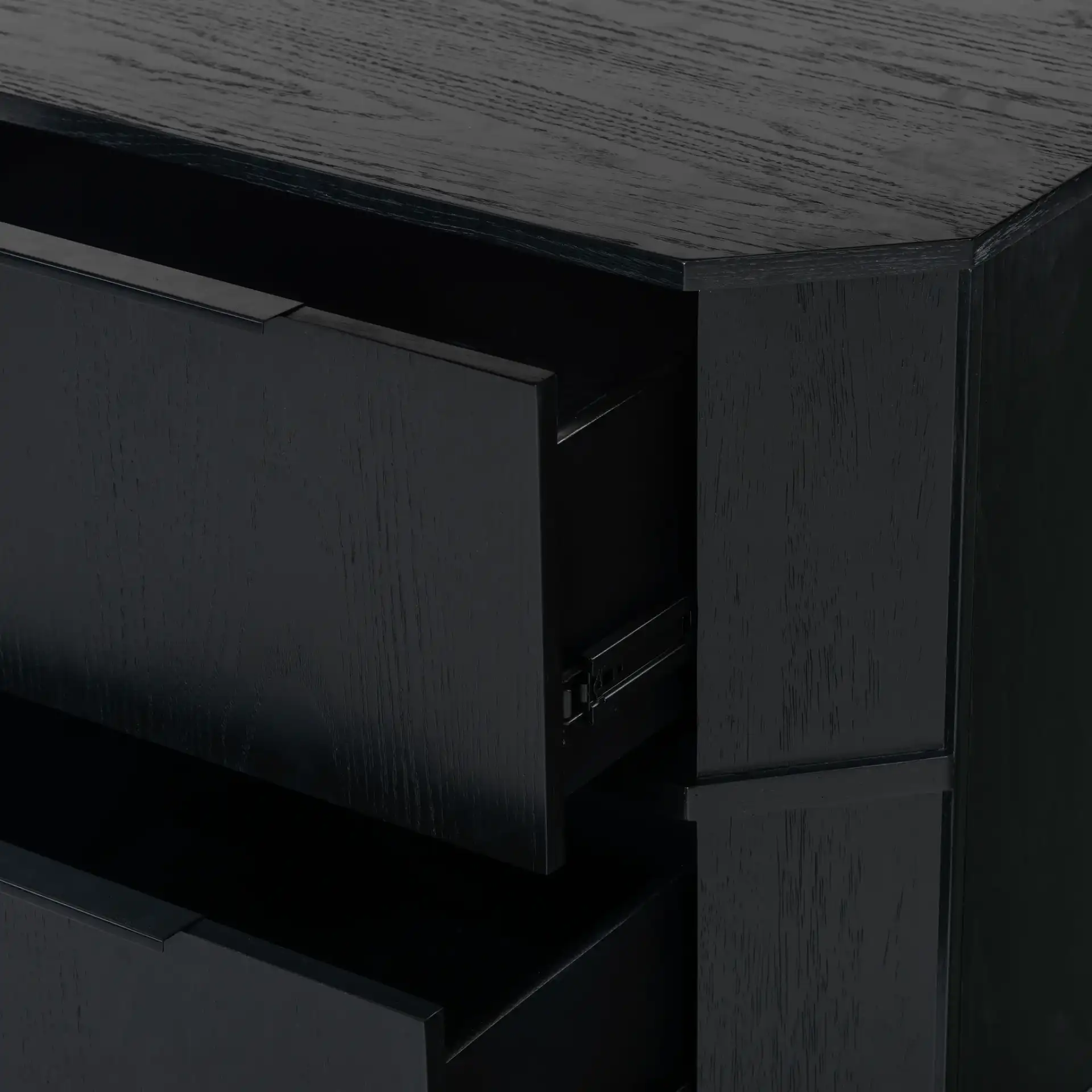 Aerilyn Two-Drawer Nightstand in Black in a styled room