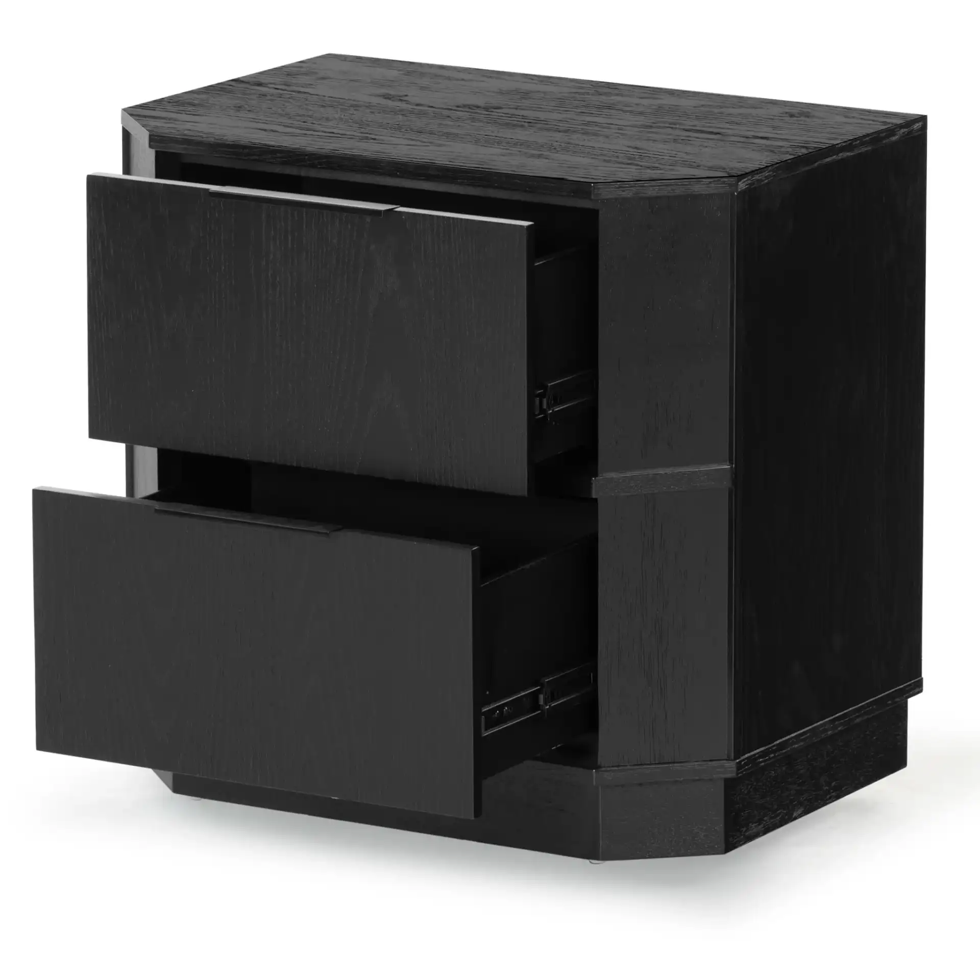 Aerilyn Two-Drawer Nightstand in Black, detail view