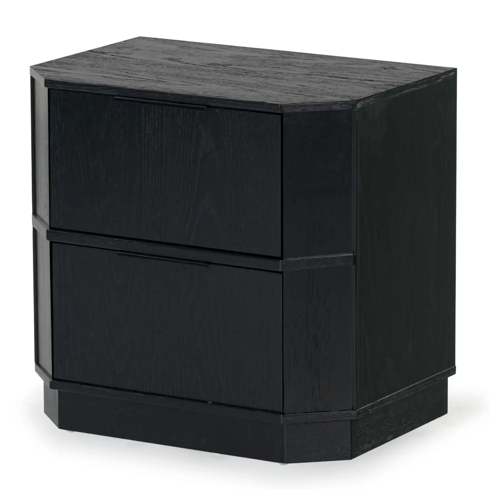 Aerilyn Two-Drawer Nightstand in Black, detail view