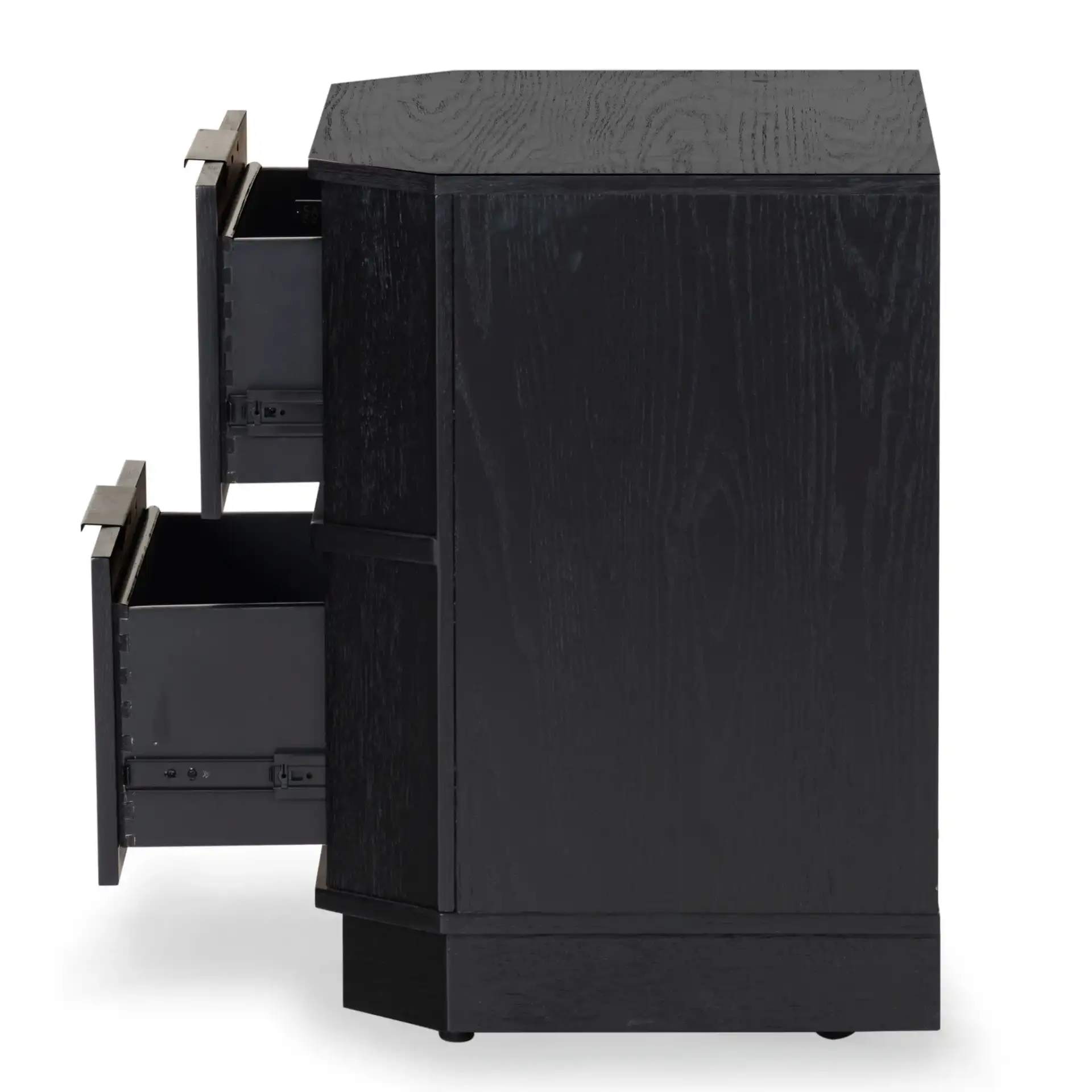 Aerilyn Two-Drawer Nightstand in Black, detail view