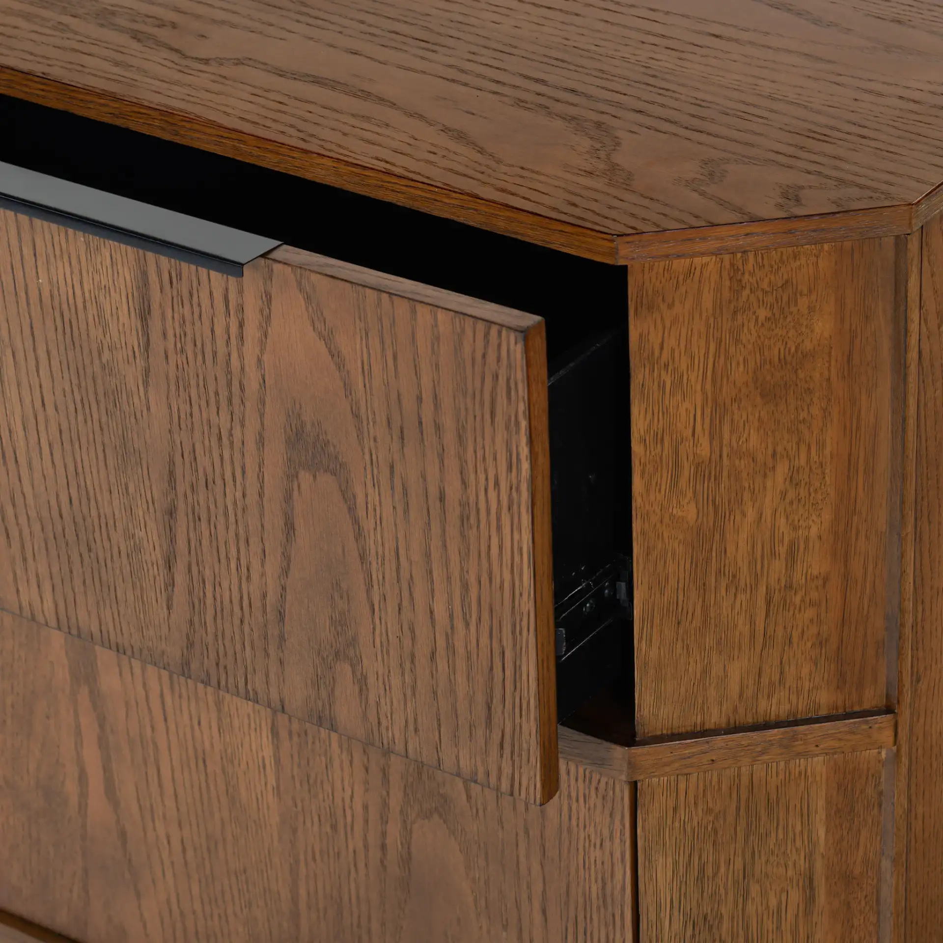 Aerilyn Two-Drawer Nightstand in Medium Oak in a styled room