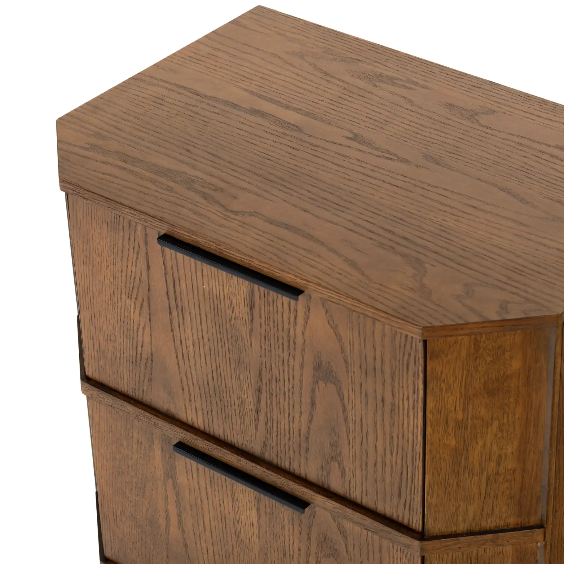 Aerilyn Two-Drawer Nightstand in Medium Oak in a styled room