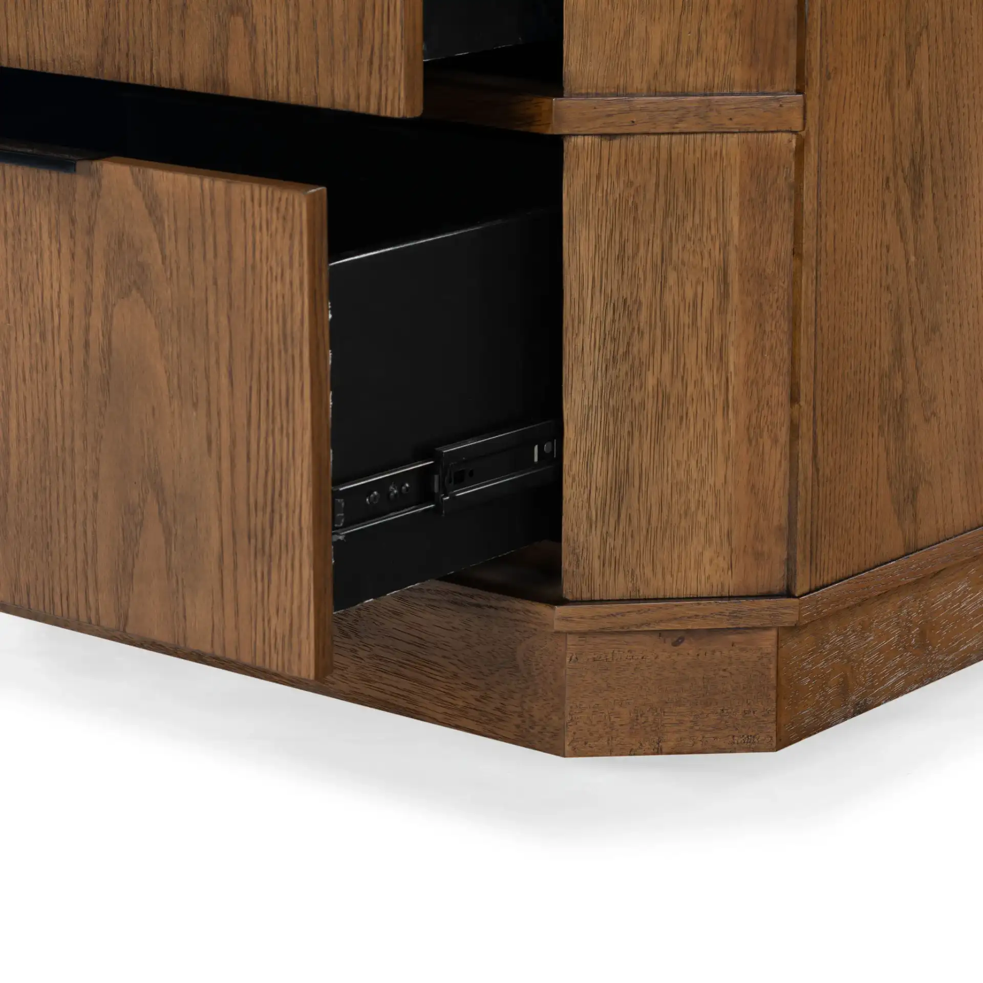 Aerilyn Two-Drawer Nightstand in Medium Oak in a styled room