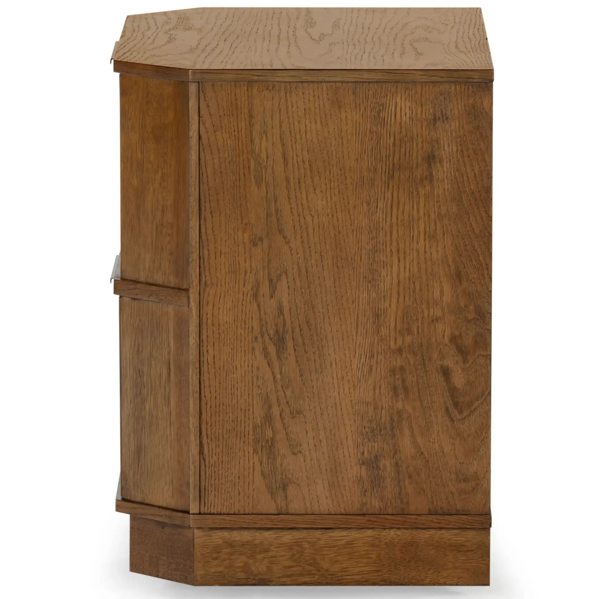 Aerilyn Two-Drawer Nightstand in Medium Oak, detail view