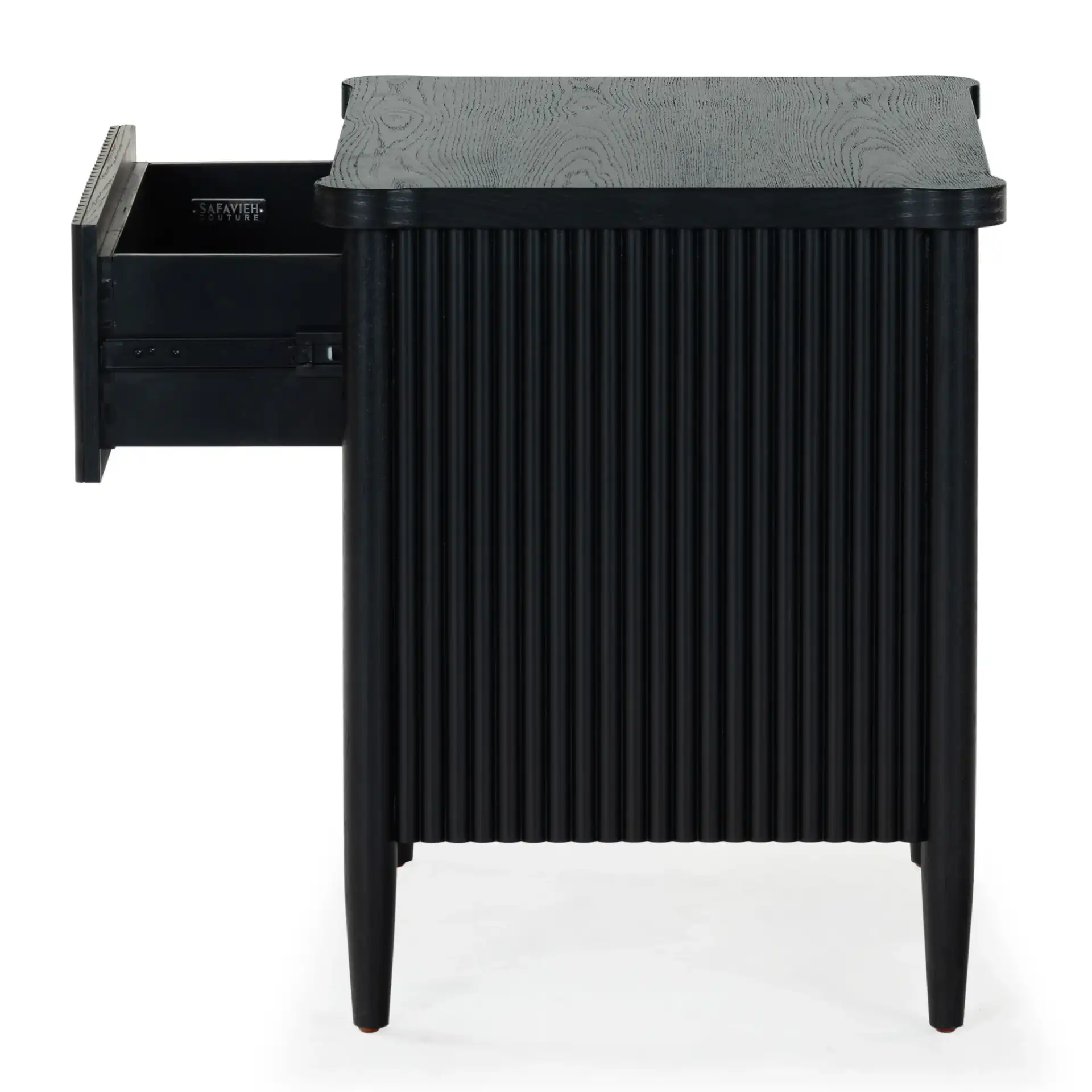 Shelbie One-Drawer Nightstand in Black, detail view