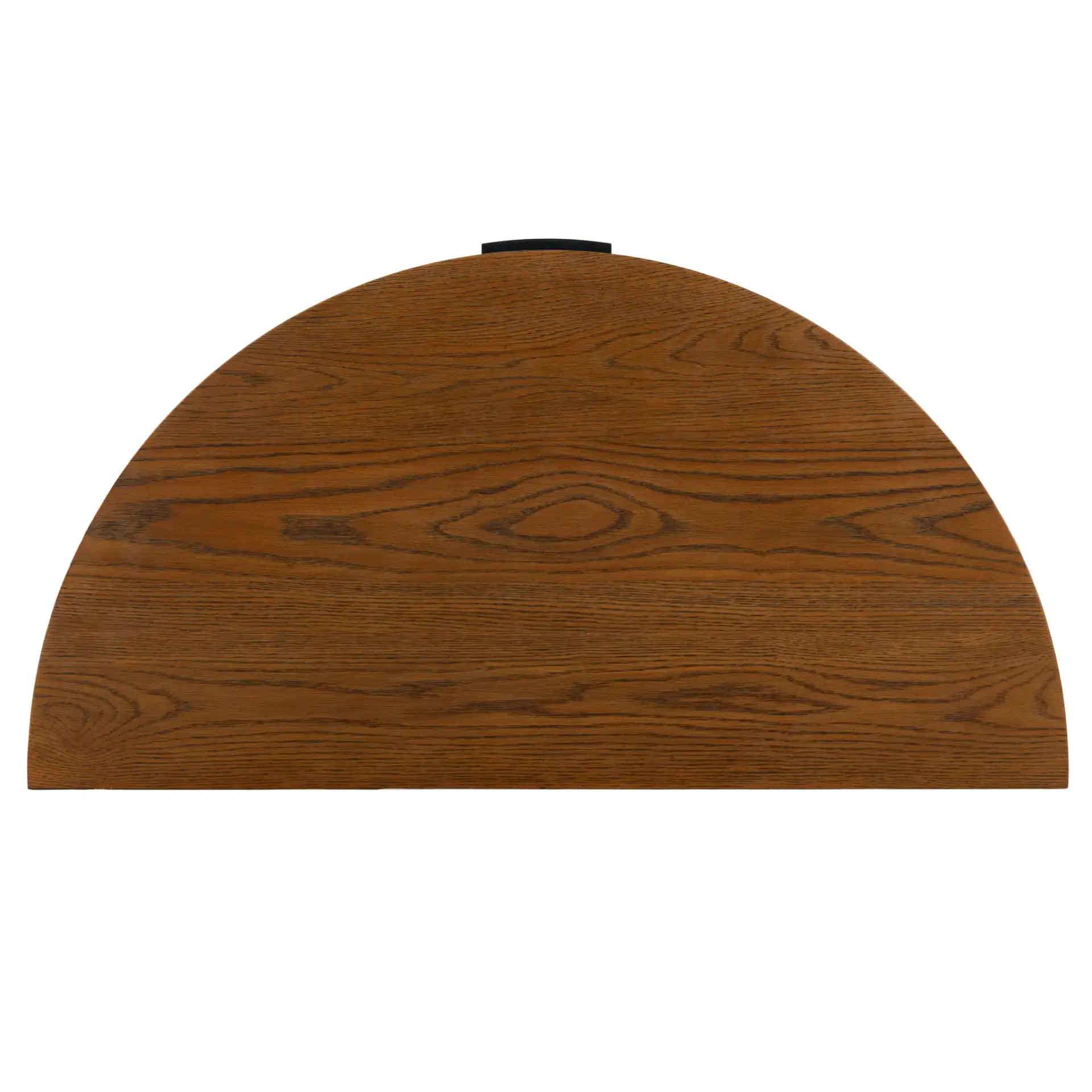 Shelbie Reeded Console Table in Medium Oak / Black, detail view