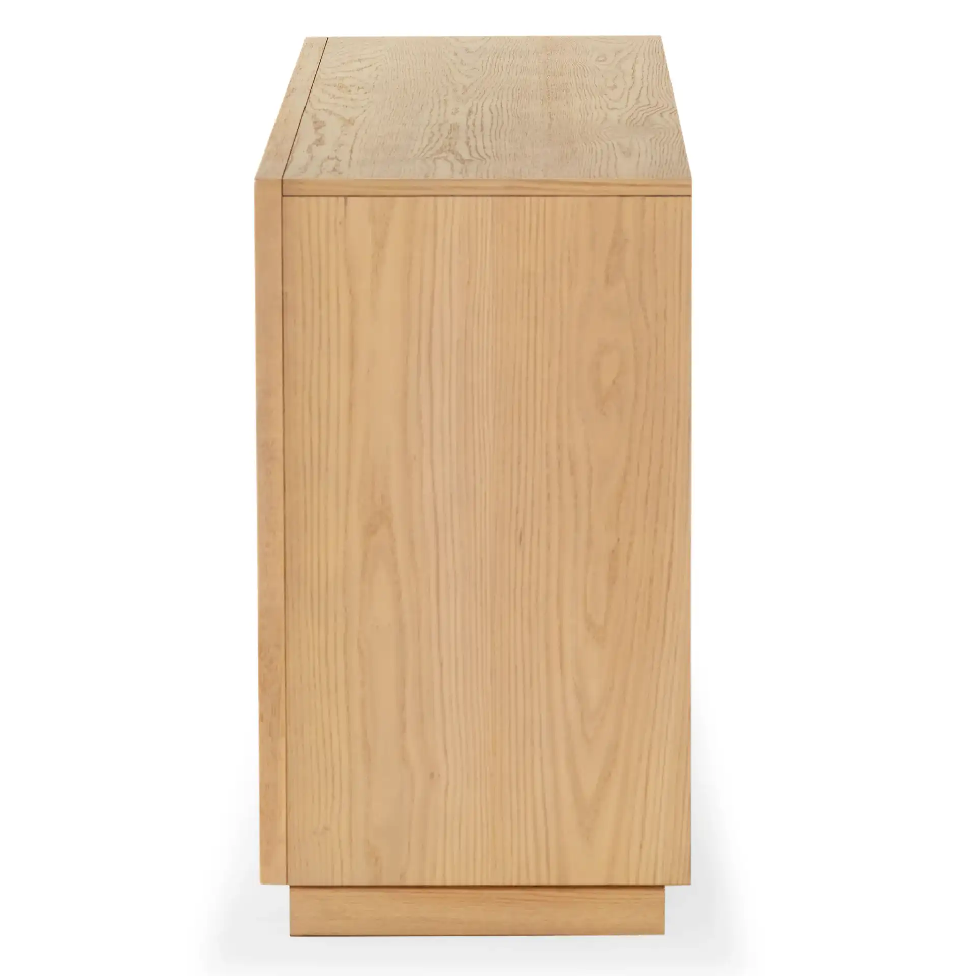 Shelbie Three-Door Reeded Sideboard in Oak / Black, detail view