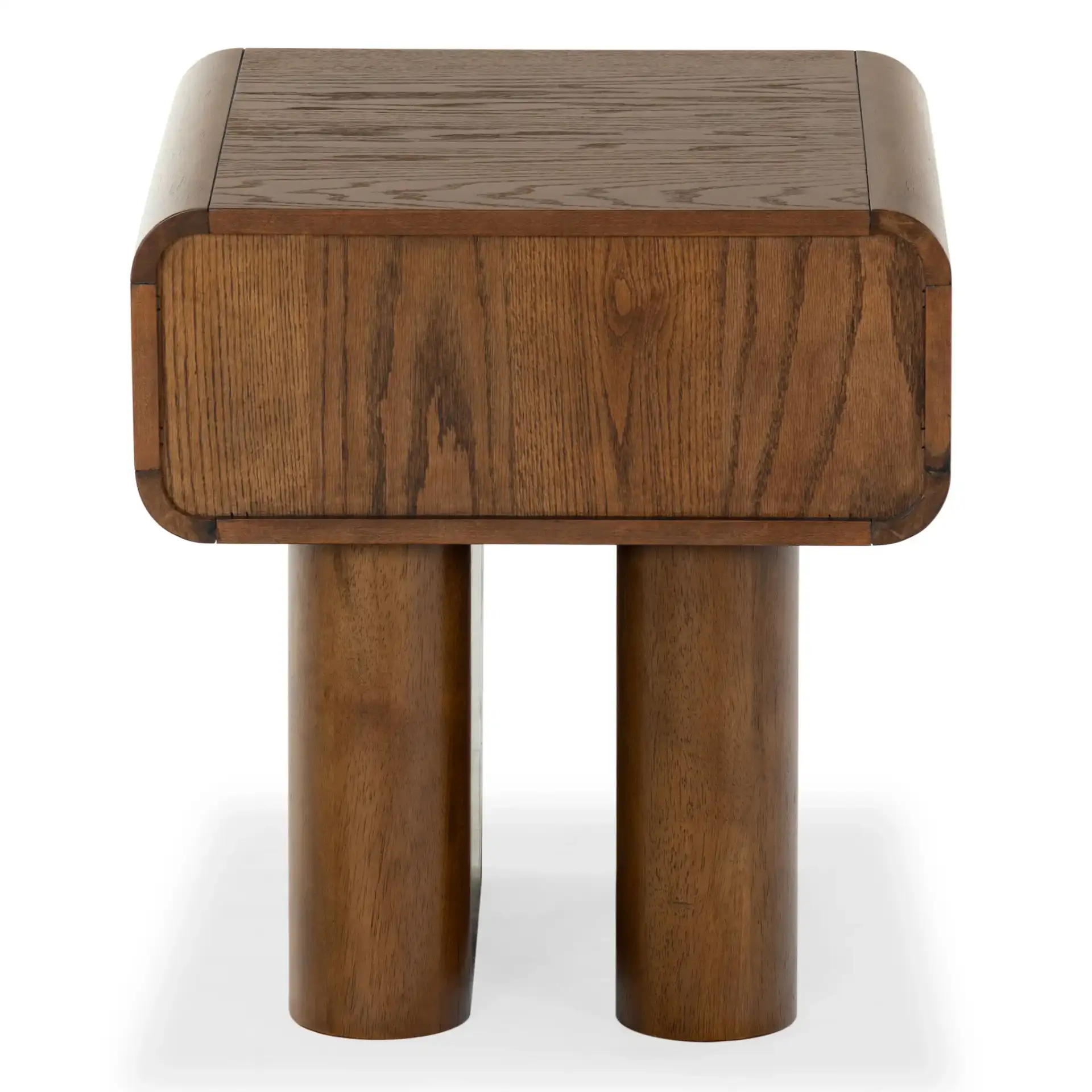 Torricelli One-Drawer Nightstand in Medium Oak, detail view