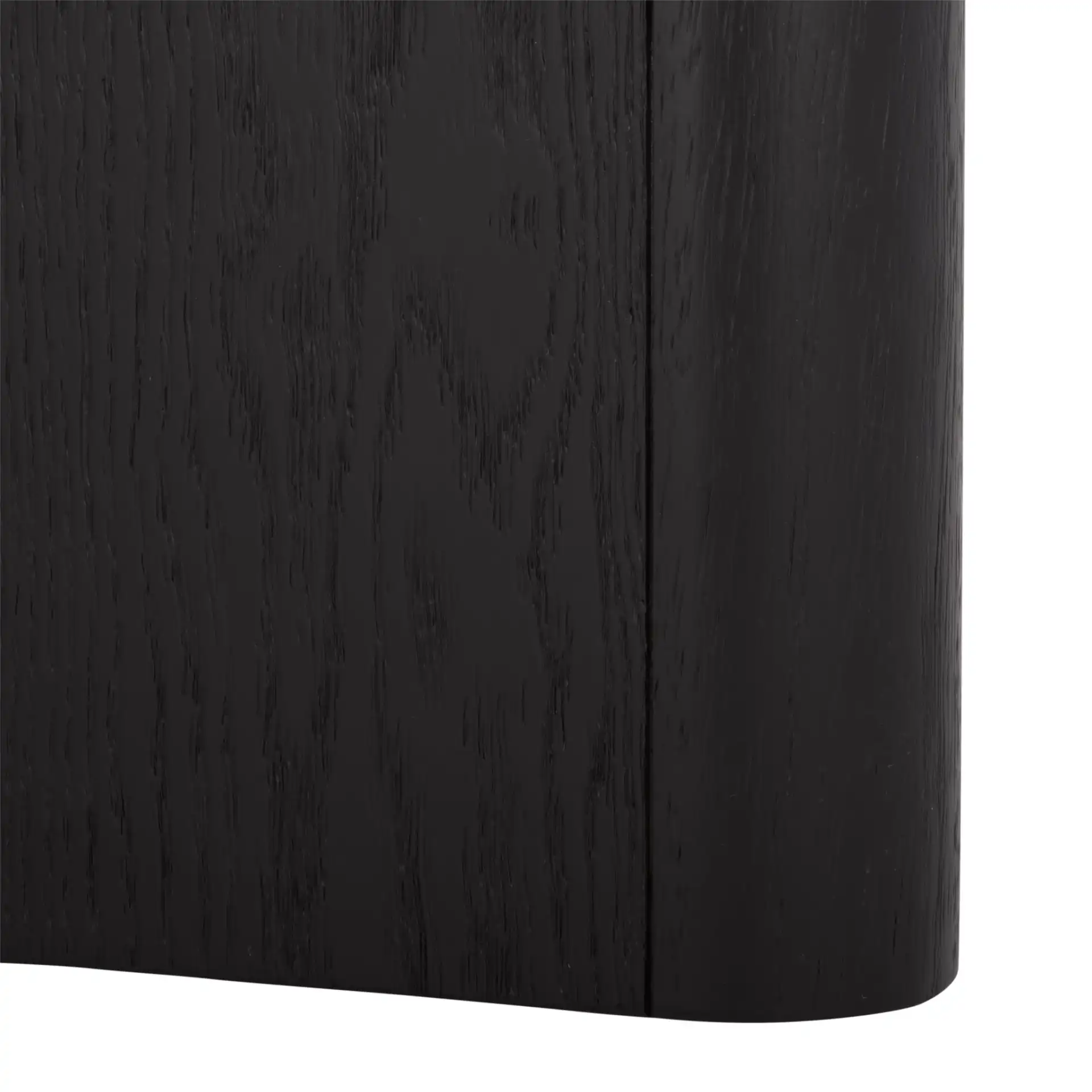 Barnard Rectangular Wood Dining Table in Black, detail view