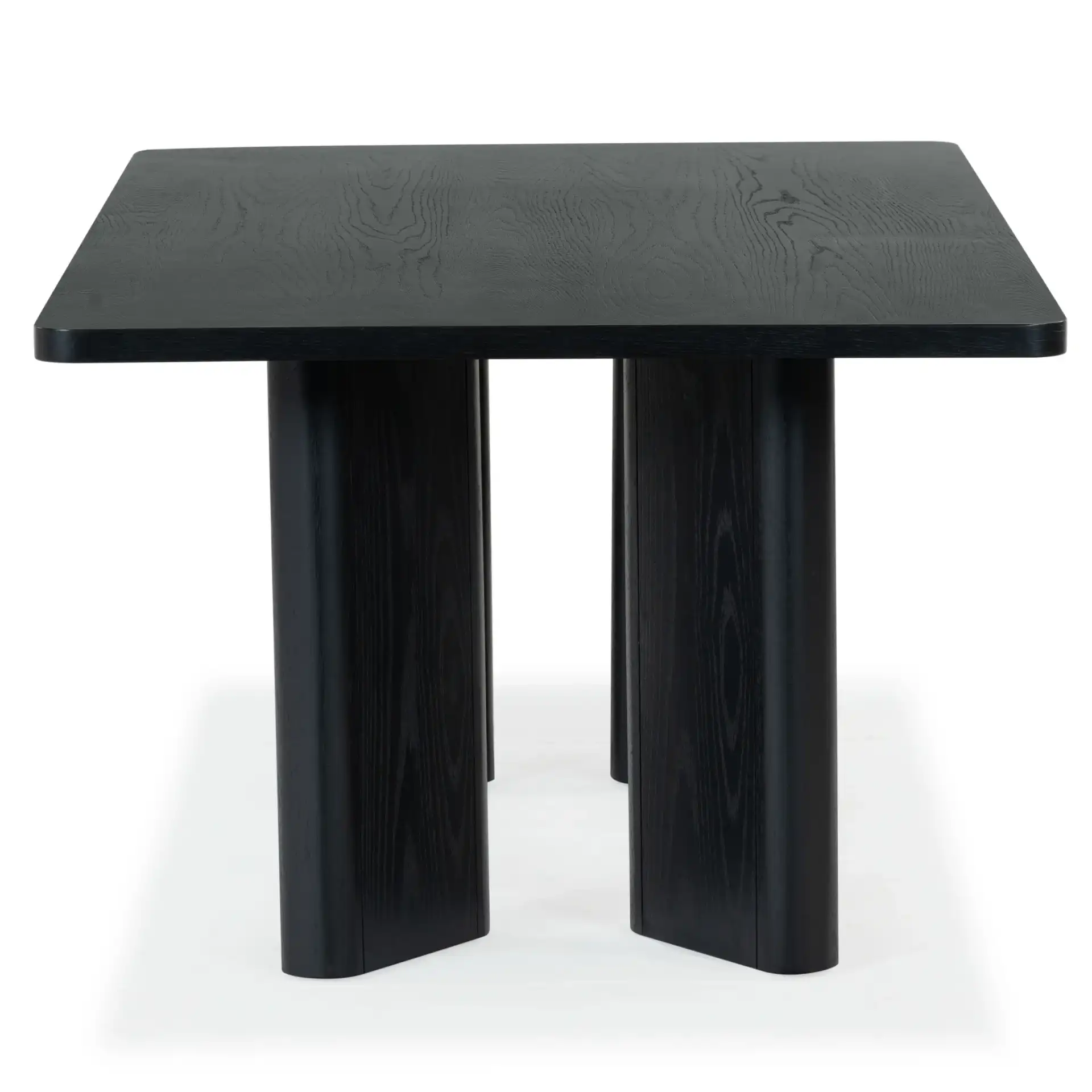 Barnard Rectangular Wood Dining Table in Black, detail view