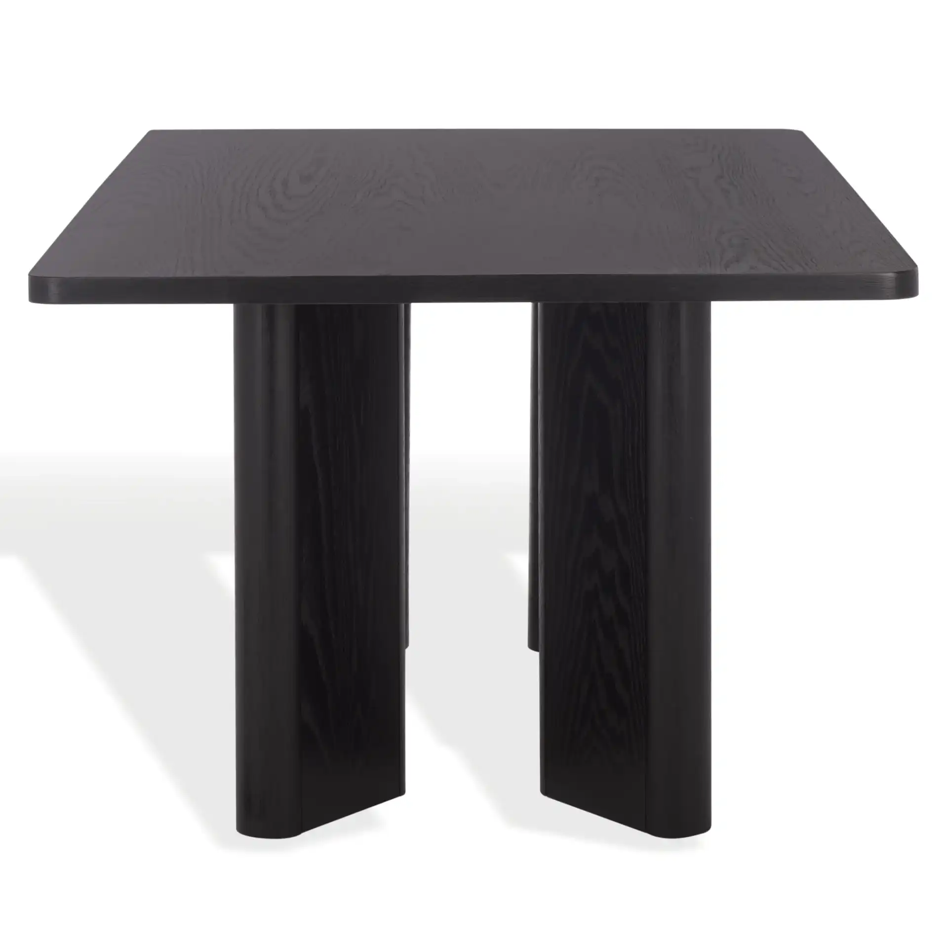 Barnard Rectangular Wood Dining Table in Black, detail view