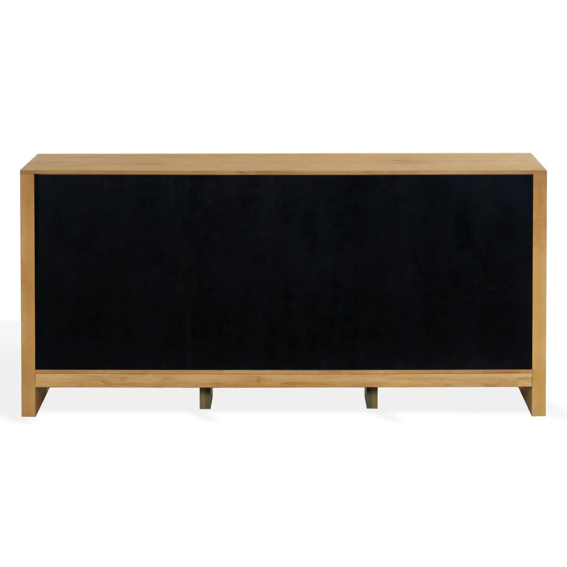 Darnell Wood Three-Drawer Sideboard in Medium Oak, detail view