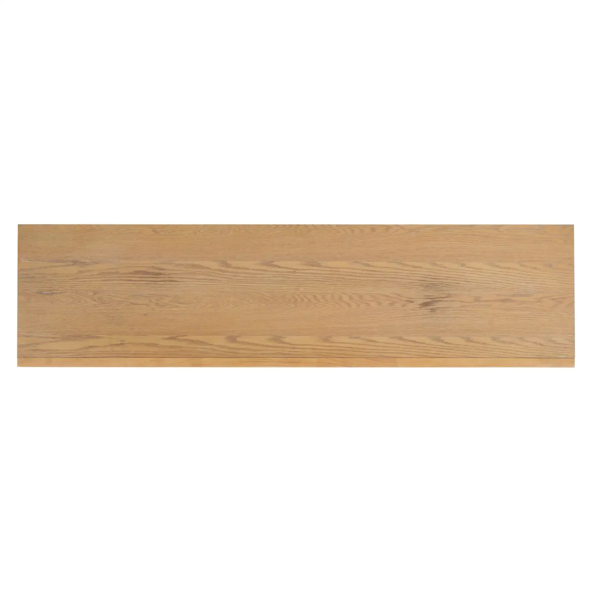 Darnell Wood Three-Drawer Sideboard in Medium Oak, detail view