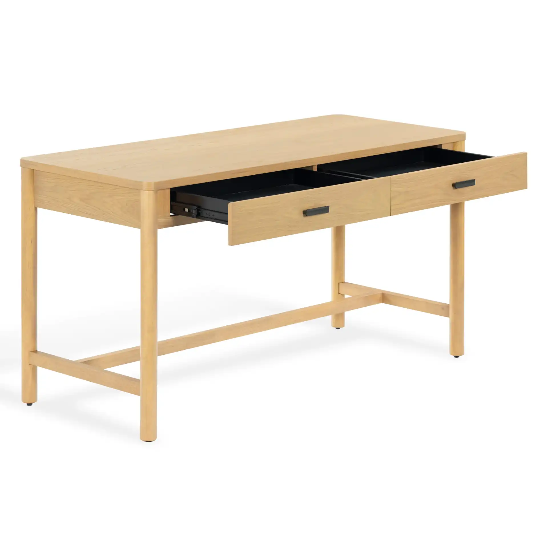 Jaylessa Wood Two-Drawer Desk in Natural, detail view