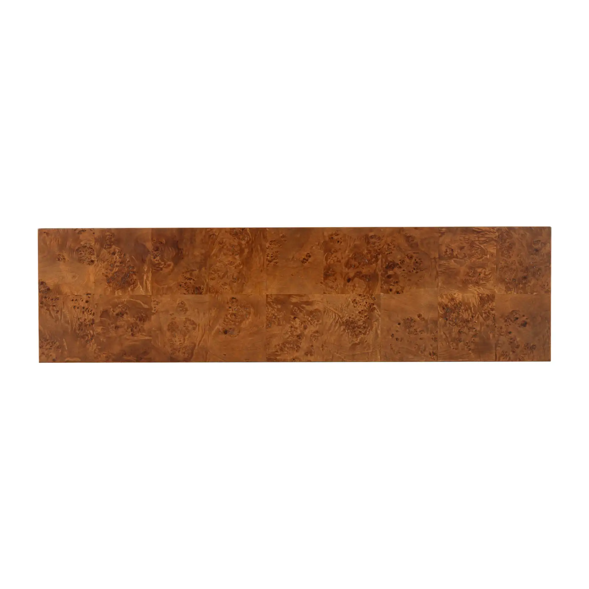 Betharose Burl Wood Console Table in Walnut Burl, detail view