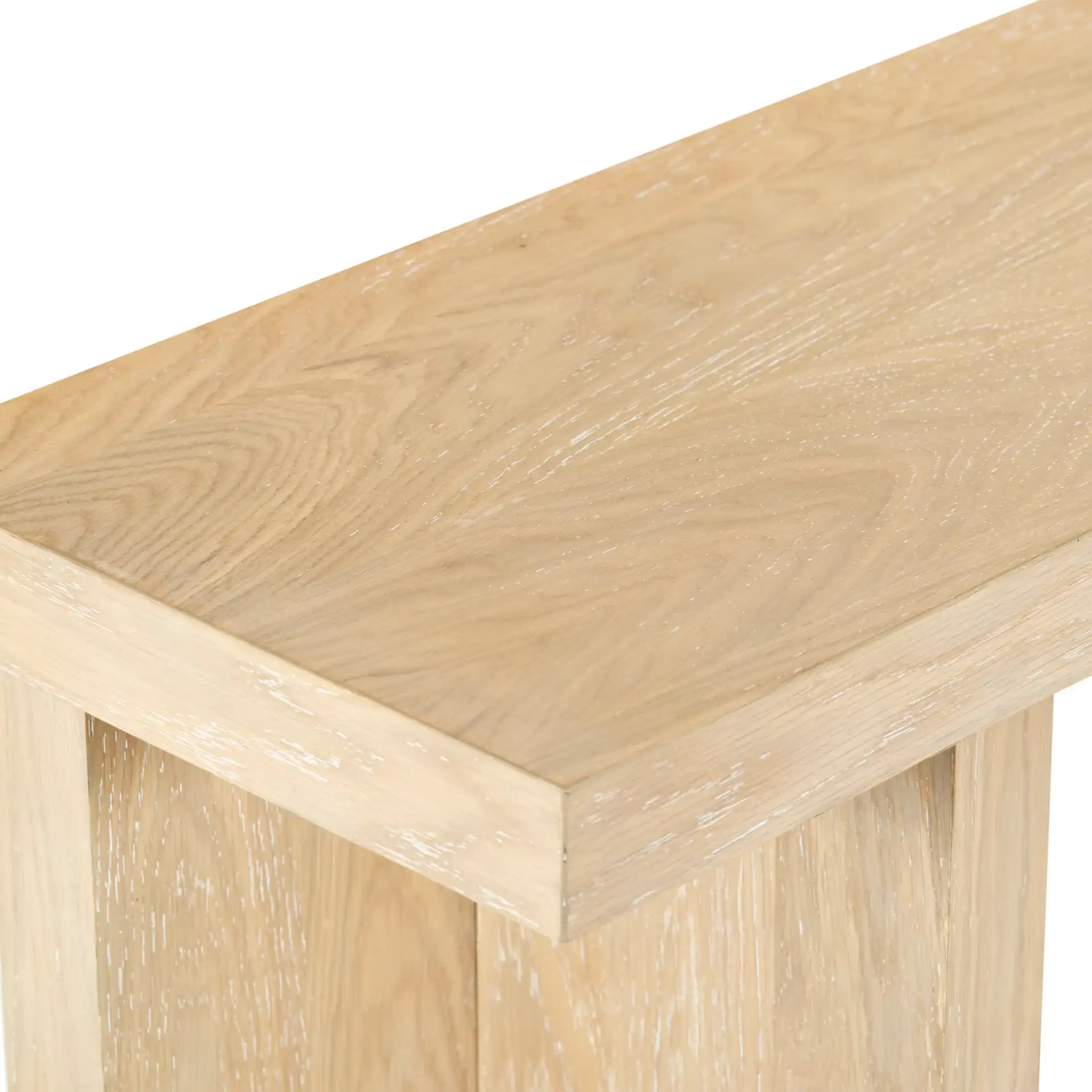 Claramay Console Table in Natural Cerused Oak in a styled room