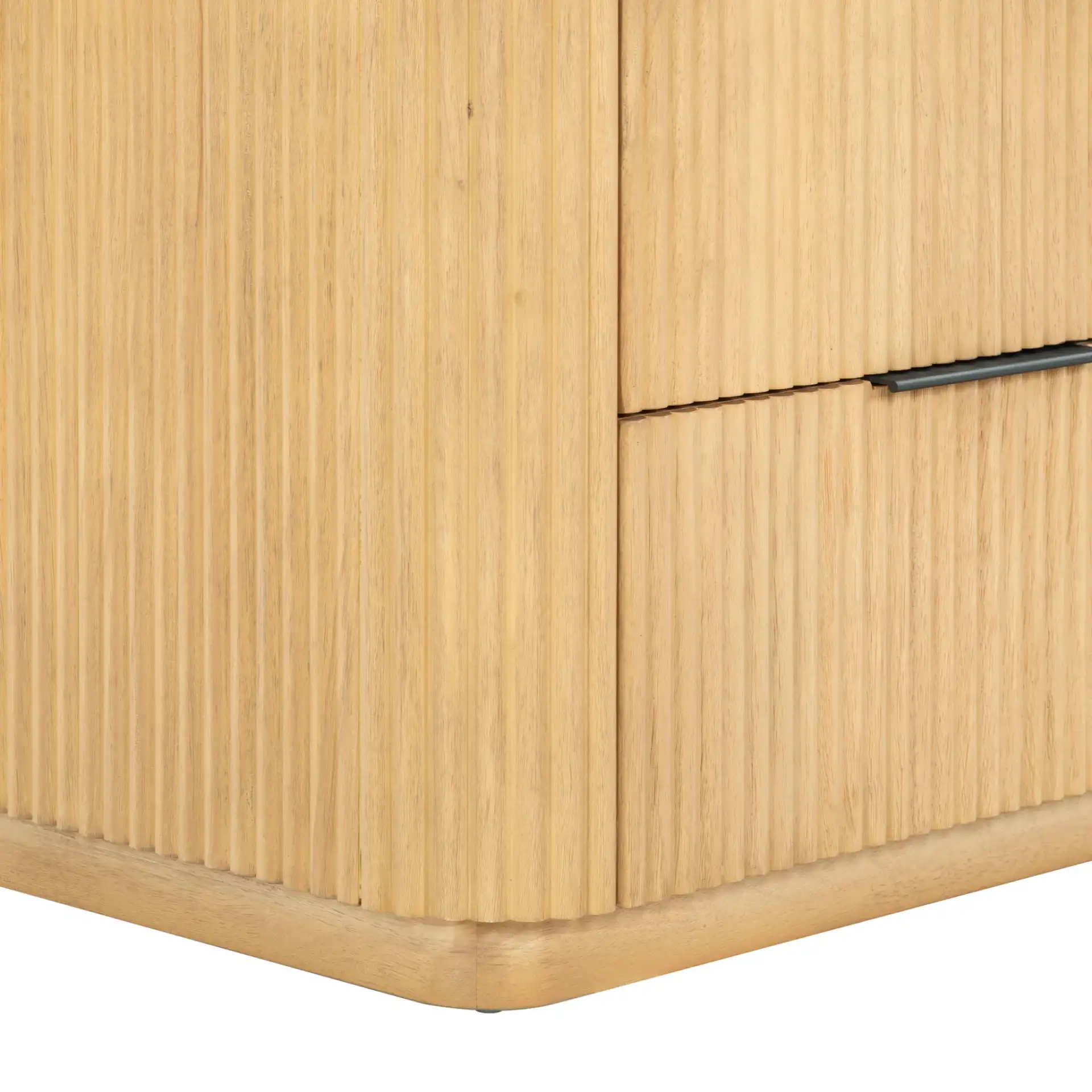 Barrymore Two-Drawer Nightstand in Greige Oak, detail view