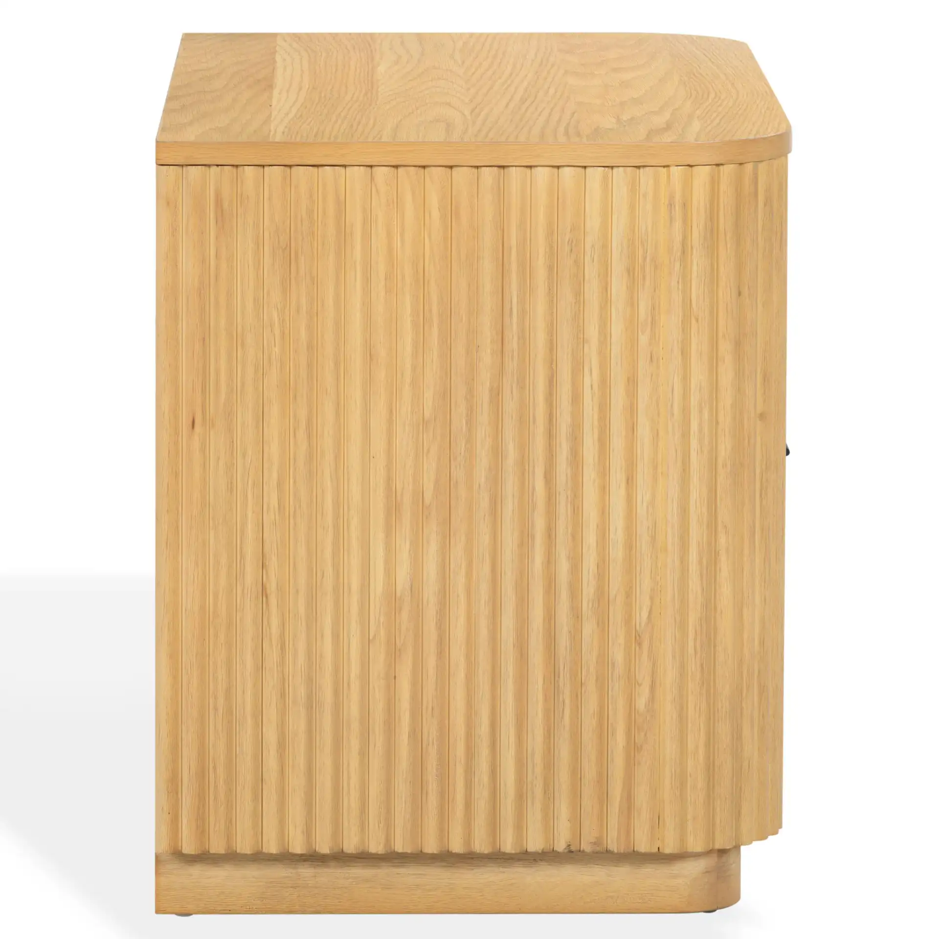 Barrymore Two-Drawer Nightstand in Greige Oak, detail view