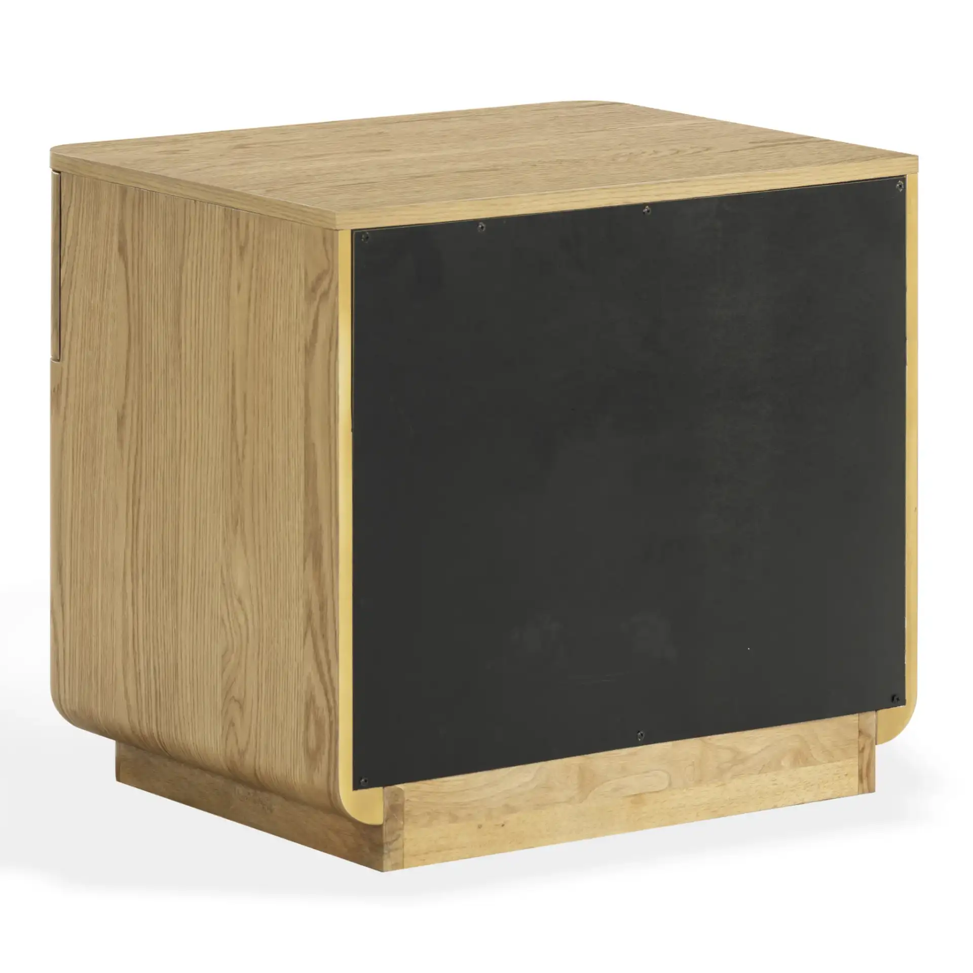 Carmilla One-Drawer Nightstand in Dark Brown Oak, detail view