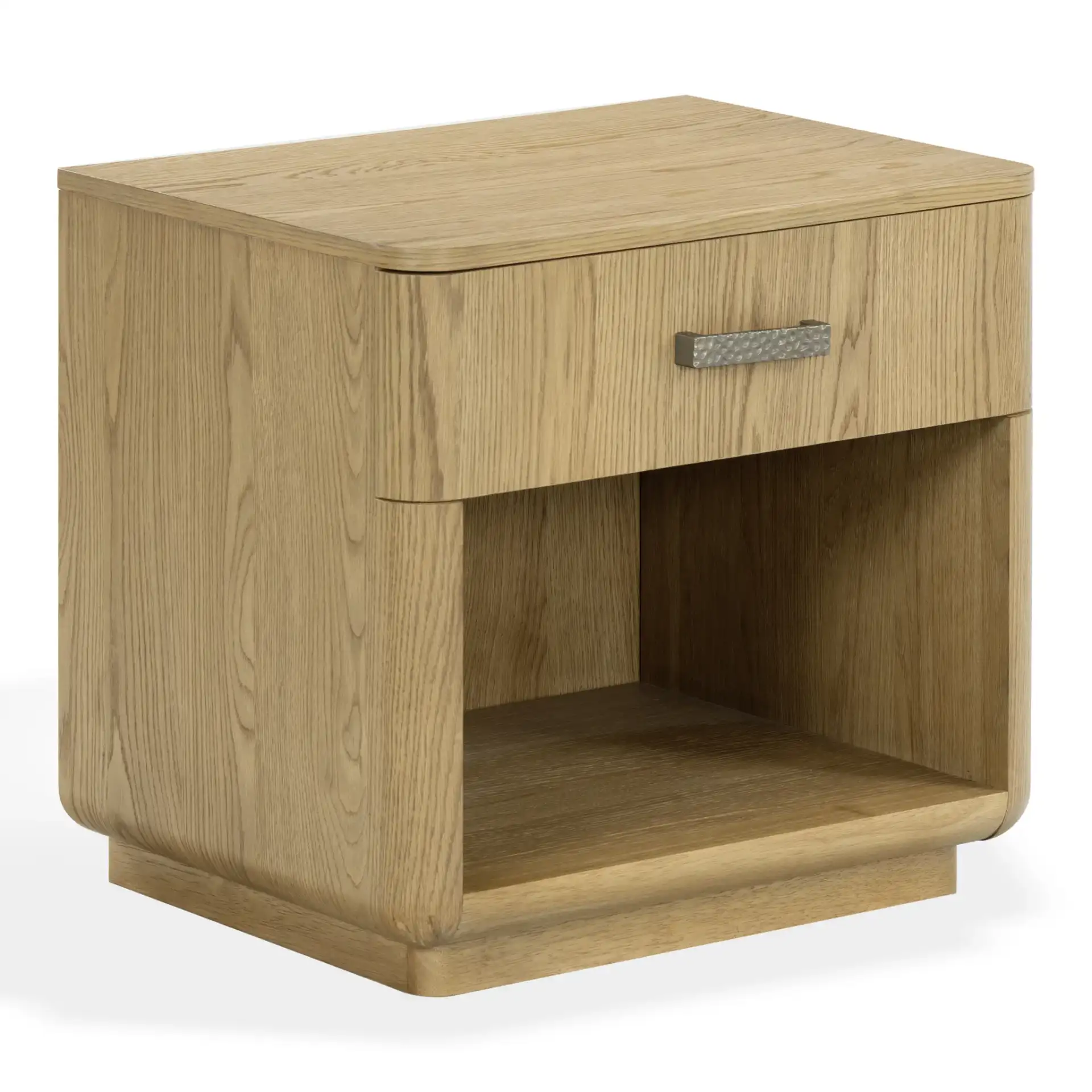 Carmilla One-Drawer Nightstand in Dark Brown Oak, detail view