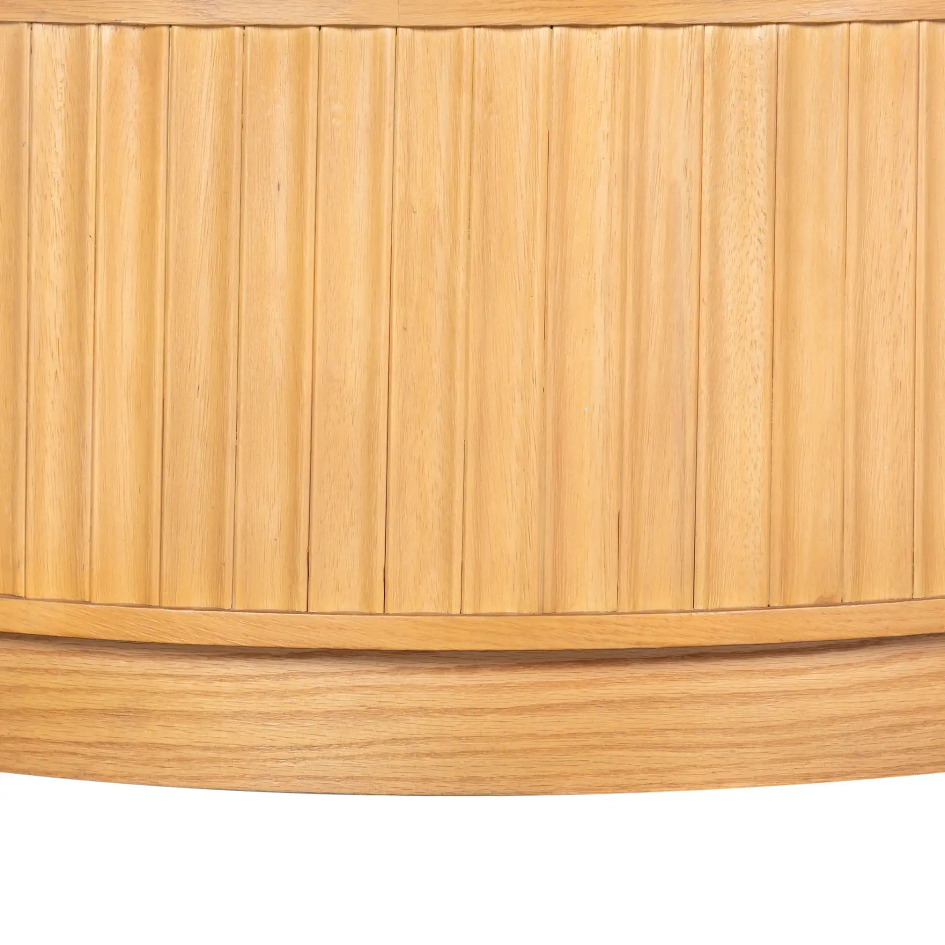 Cynthia Round Fluted Coffee Table in Dark Brown Oak, detail view