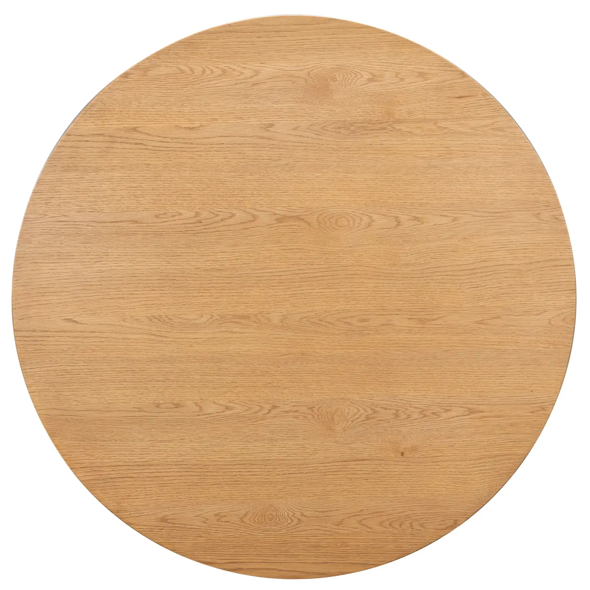 Cynthia Round Fluted Coffee Table in Dark Brown Oak, detail view