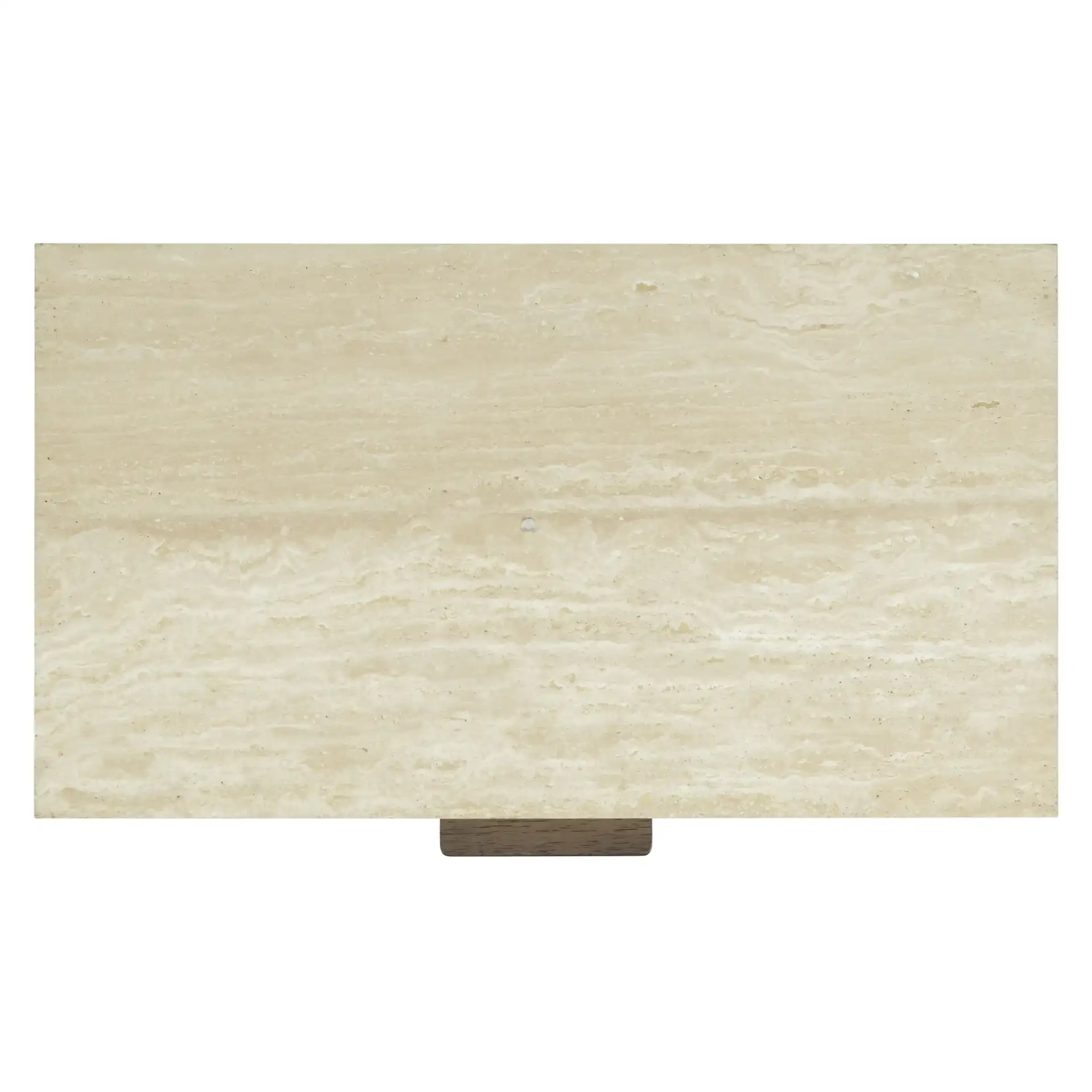 Alysandria One-Drawer Nightstand in Dark Brown Oak / Travertine, detail view
