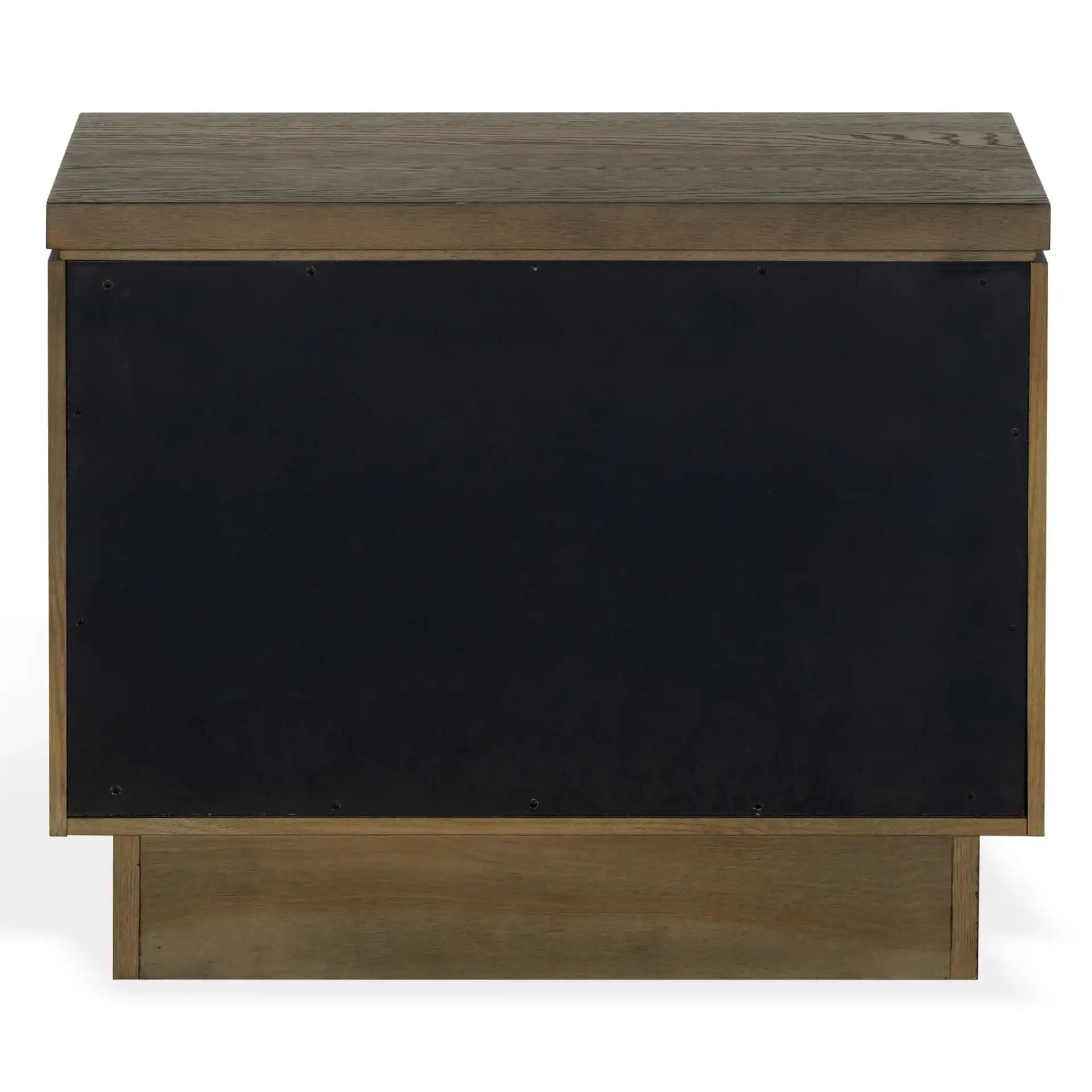 Alysandria Two-Drawer Nightstand in Dark Brown Oak, detail view