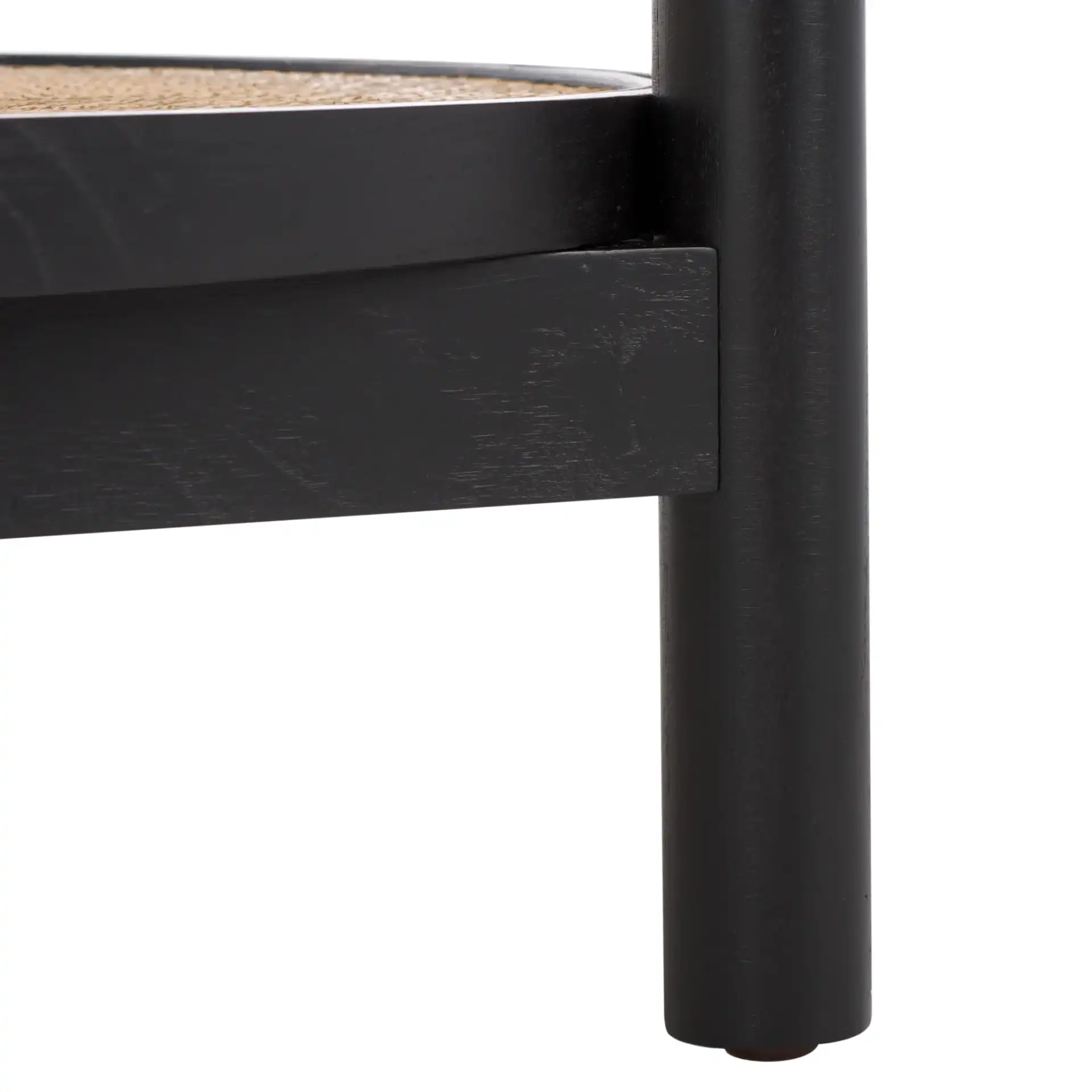 Karyna Rattan & Glass Table in Black / Natural, detail view